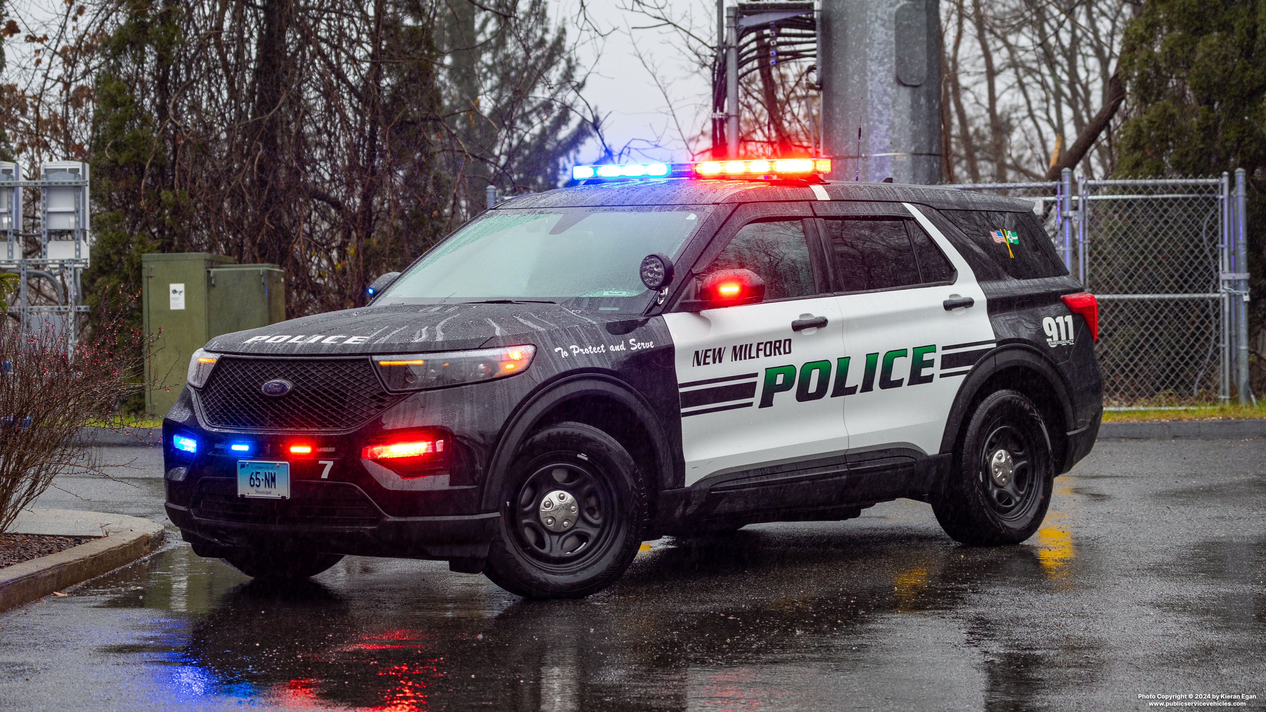 A photo  of New Milford Police
            Car 7, a 2023 Ford Police Interceptor Utility             taken by Kieran Egan