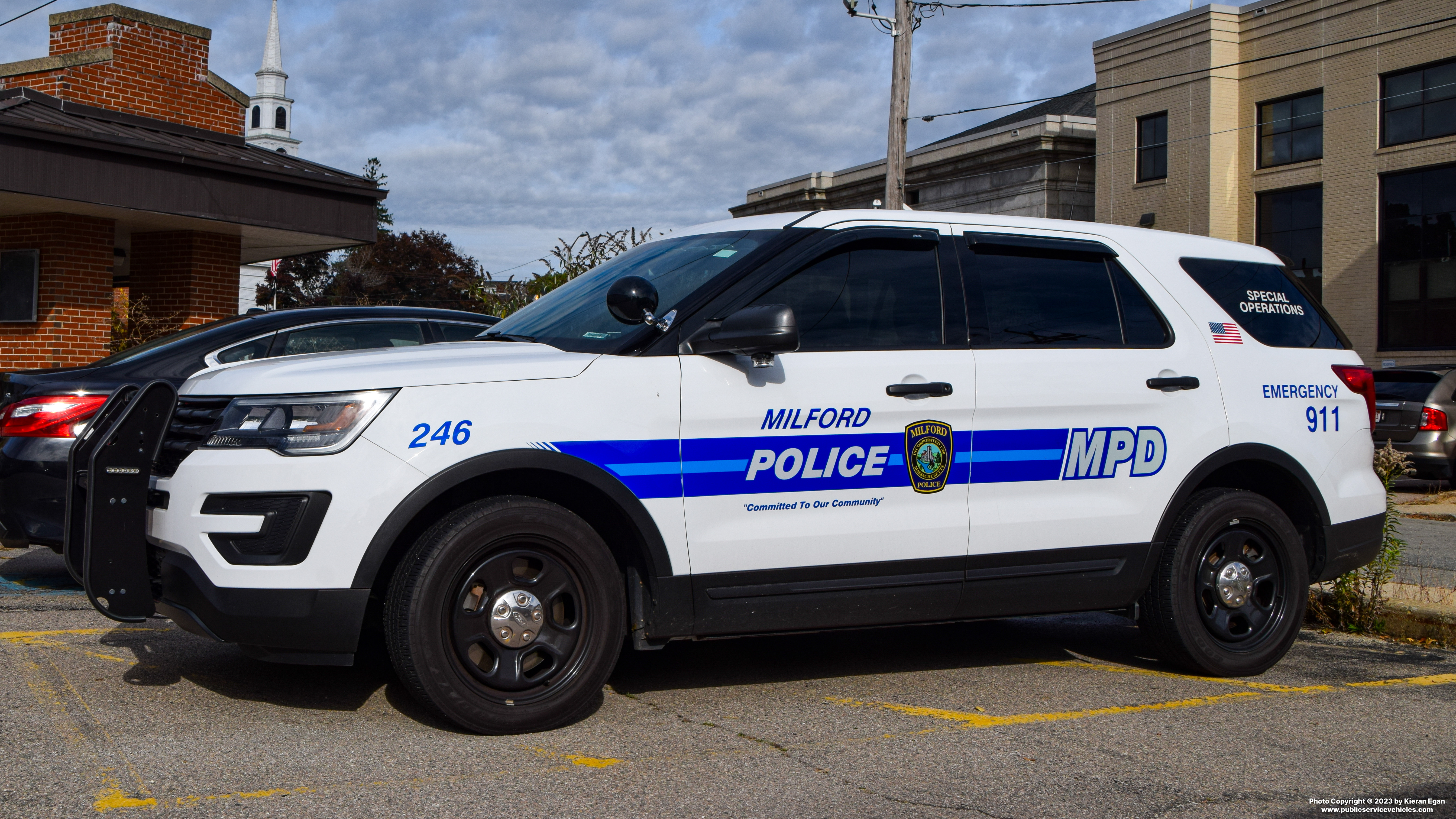 A photo  of Milford Police
            Cruiser 246, a 2018 Ford Police Interceptor Utility             taken by Kieran Egan