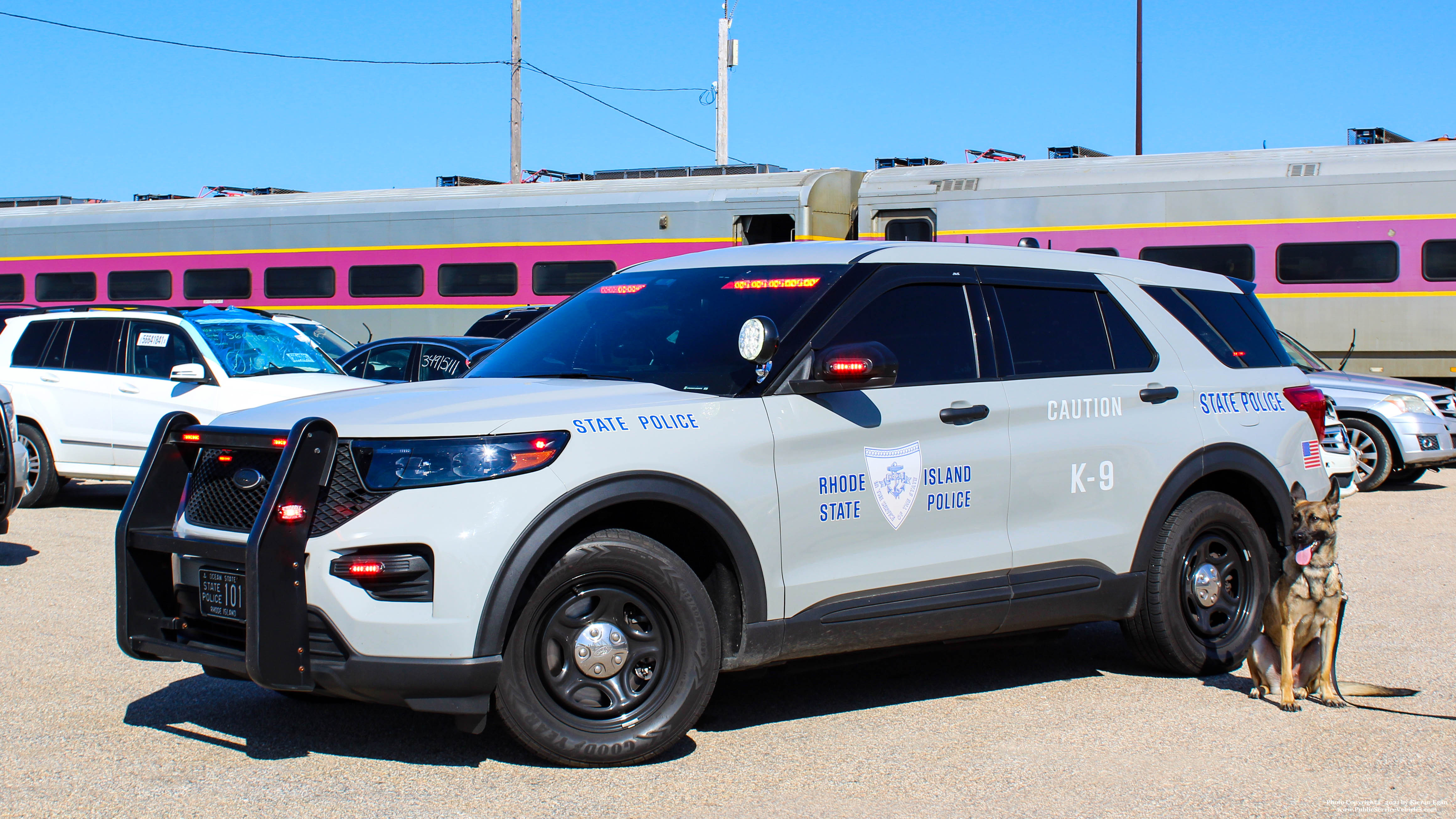 A photo  of Rhode Island State Police
            Cruiser 101, a 2020 Ford Police Interceptor Utility             taken by Kieran Egan