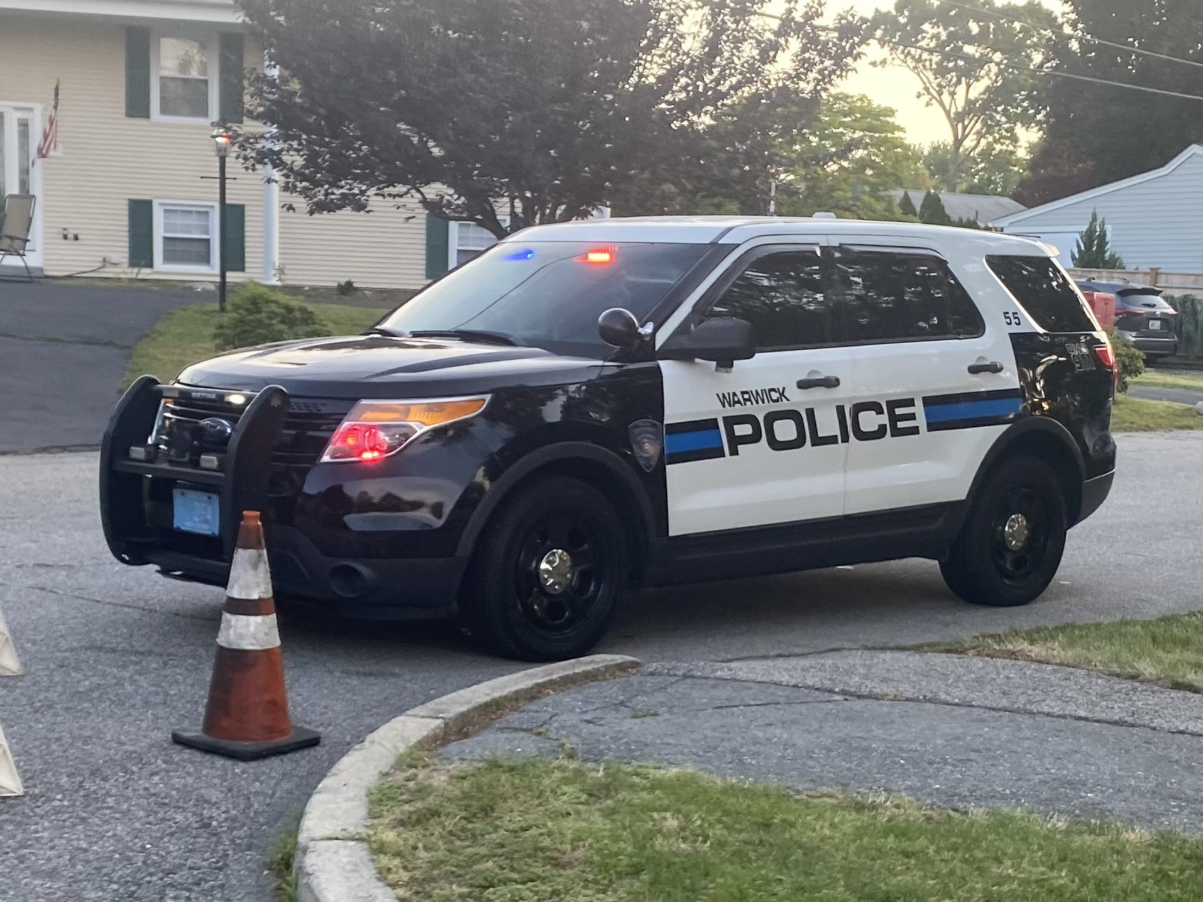 A photo  of Warwick Police
            Cruiser CP-55, a 2014 Ford Police Interceptor Utility             taken by @riemergencyvehicles