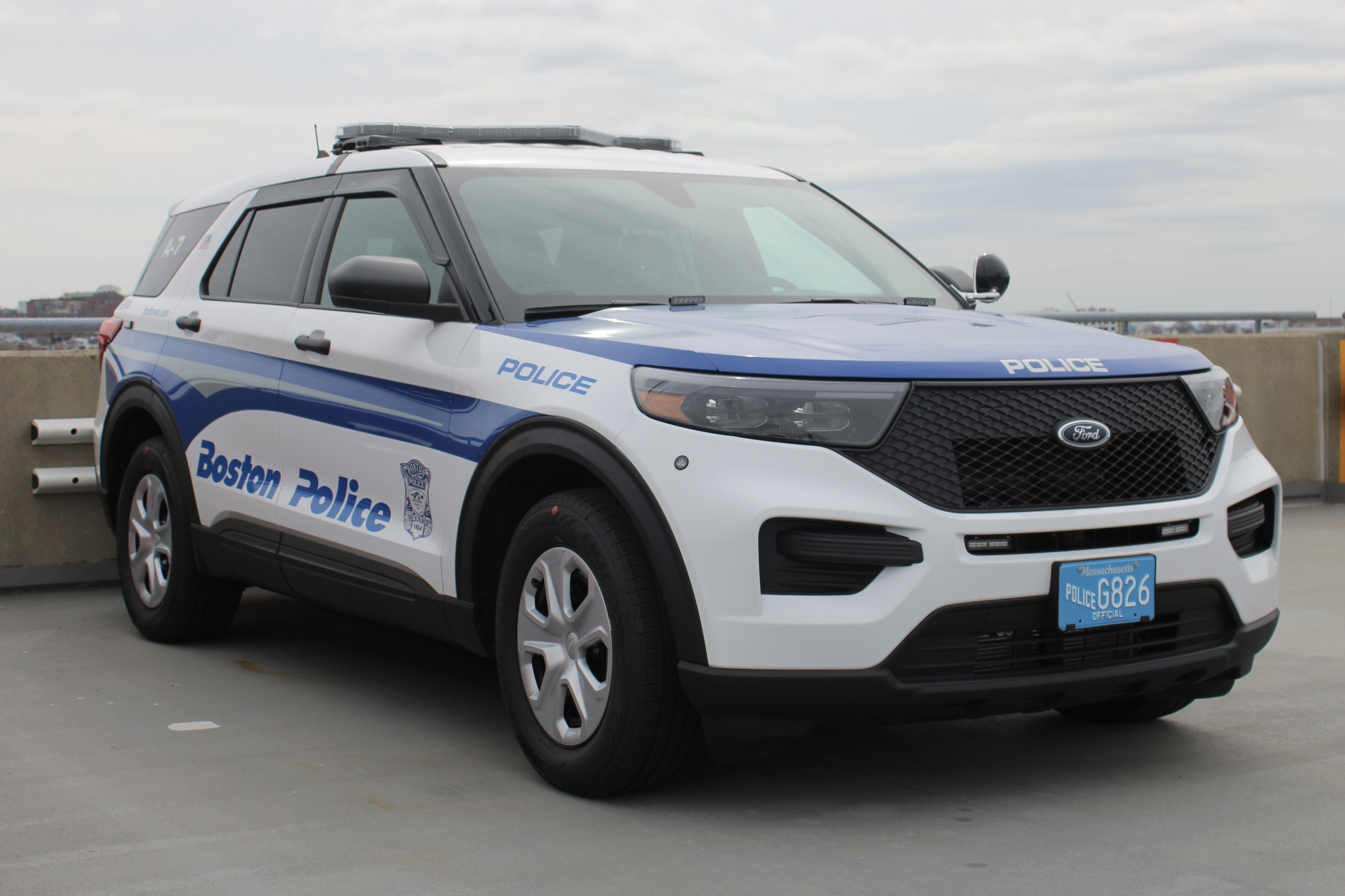 A photo  of Boston Police
            Cruiser 2574, a 2022 Ford Police Interceptor Utility Hybrid             taken by @riemergencyvehicles