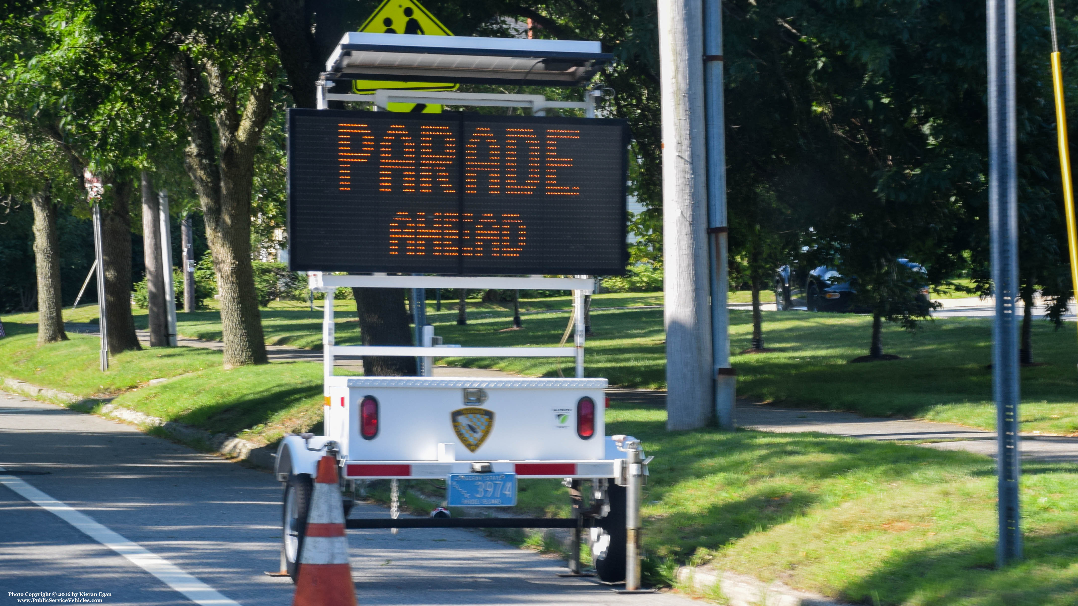 A photo  of Warren Police
            Variable Message Sign 2, a 2006-2010 All Traffic Solutions Speed Trailer             taken by Kieran Egan