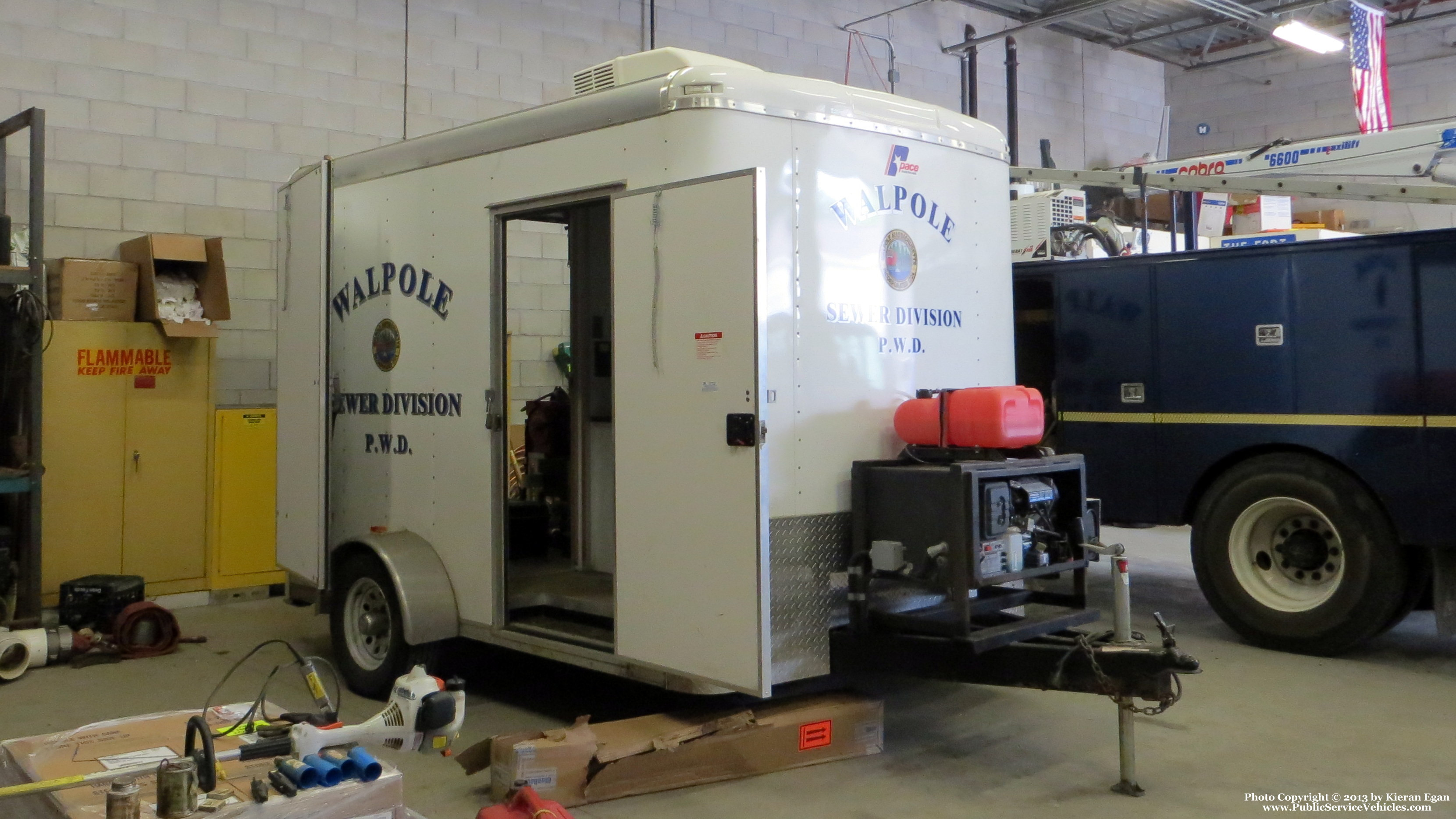 A photo  of Walpole Water Department
            Trailer T457, a 2008 Pace American Cargo Sport Trailer             taken by Kieran Egan