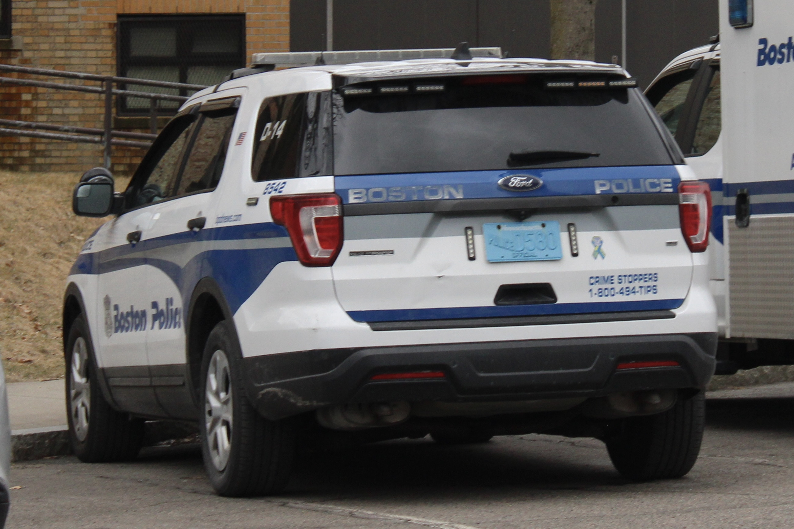 A photo  of Boston Police
            Cruiser 8542, a 2018 Ford Police Interceptor Utility             taken by @riemergencyvehicles