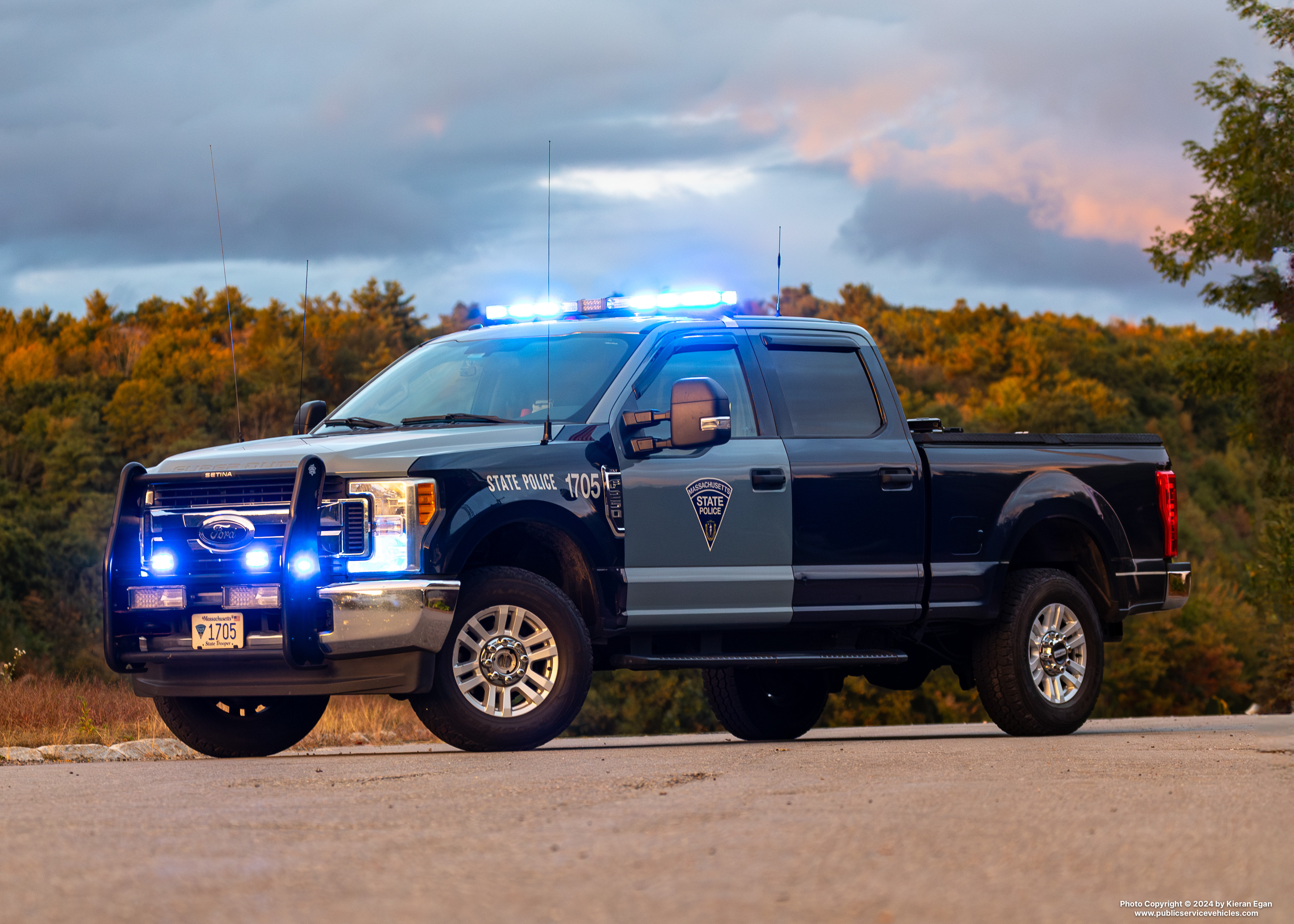 A photo  of Massachusetts State Police
            Cruiser 1705T, a 2017 Ford F-250 XLT Crew Cab             taken by Kieran Egan