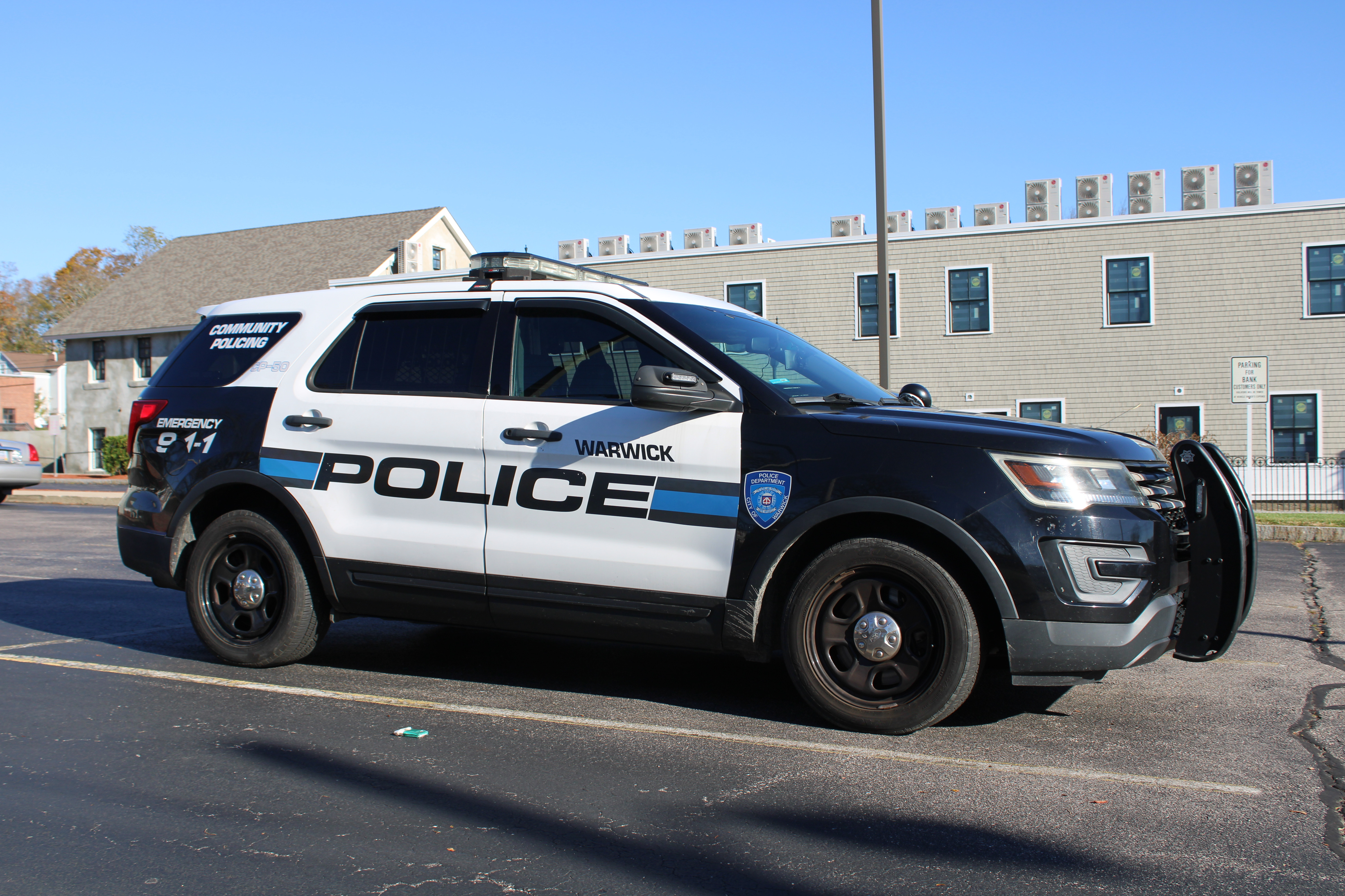 A photo  of Warwick Police
            Cruiser CP-50, a 2016 Ford Police Interceptor Utility             taken by @riemergencyvehicles