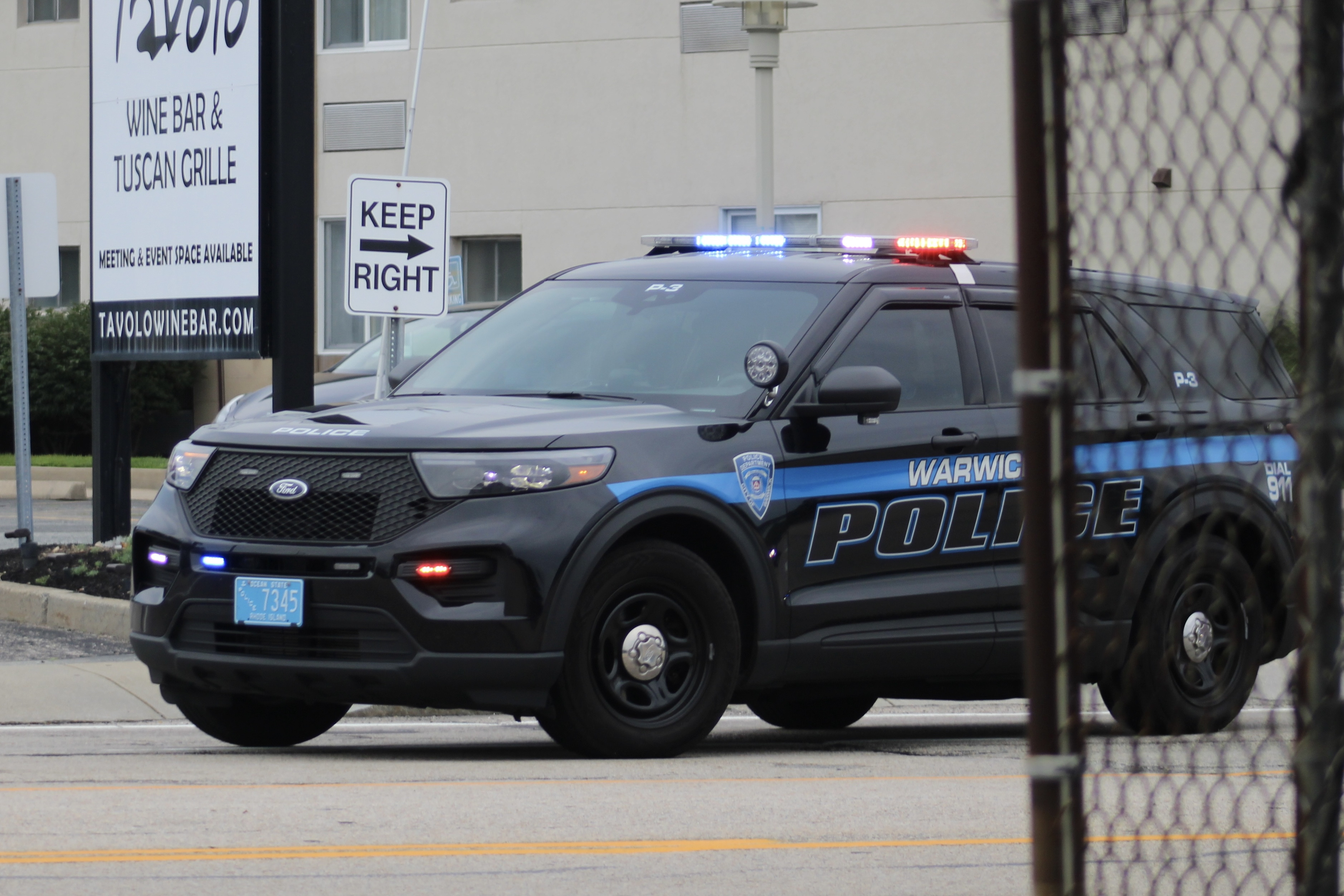 A photo  of Warwick Police
            Cruiser P-3, a 2021 Ford Police Interceptor Utility             taken by @riemergencyvehicles