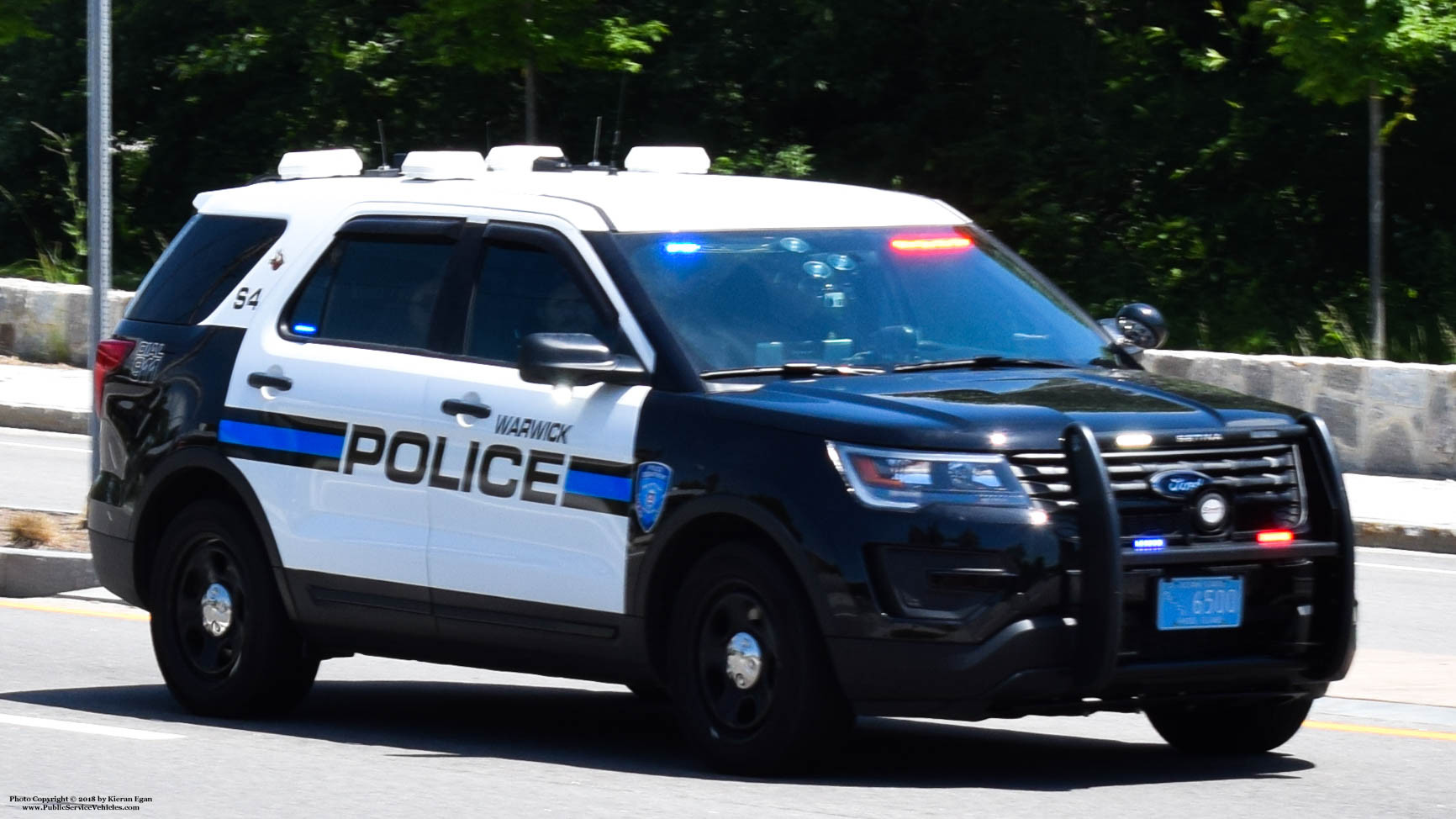 A photo  of Warwick Police
            Supervisor 4, a 2017 Ford Police Interceptor Utility/Setina Push Bumper             taken by Kieran Egan