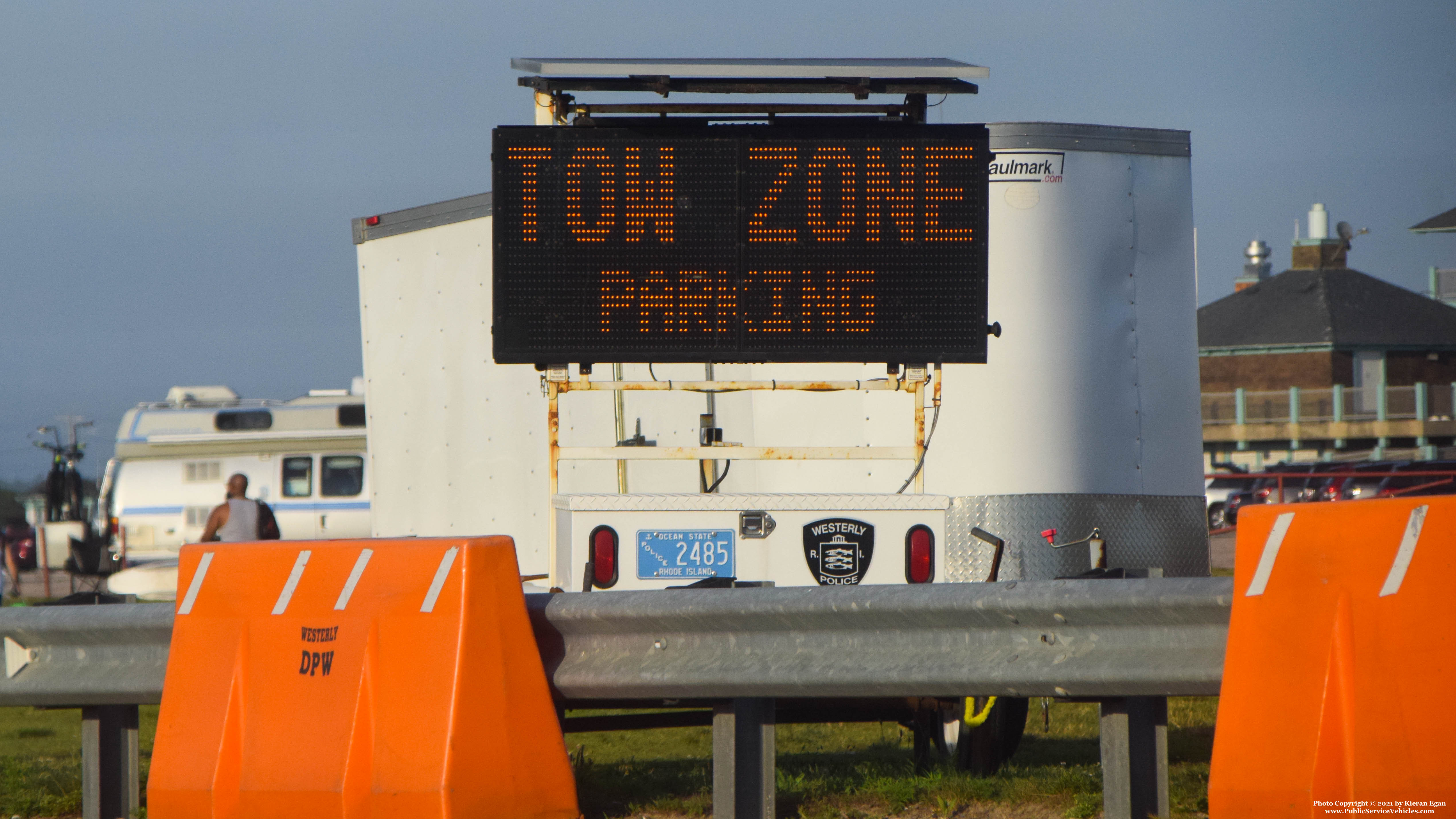 A photo  of Westerly Police
            Message Trailer, a 2006-2015 All Traffic Solutions Message Trailer             taken by Kieran Egan