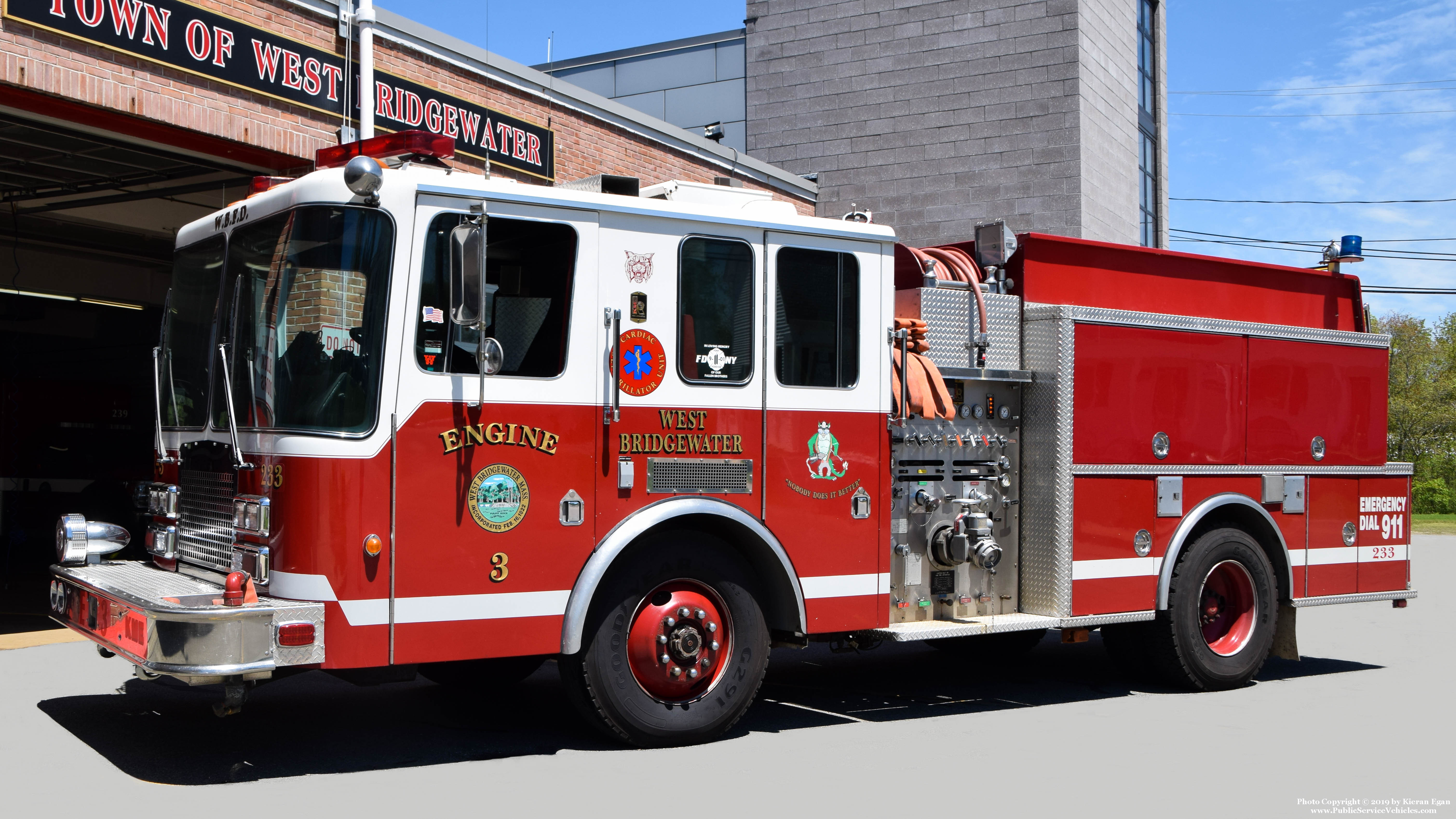 A photo  of West Bridgewater Fire
            Engine 3, a 1994 HME             taken by Kieran Egan