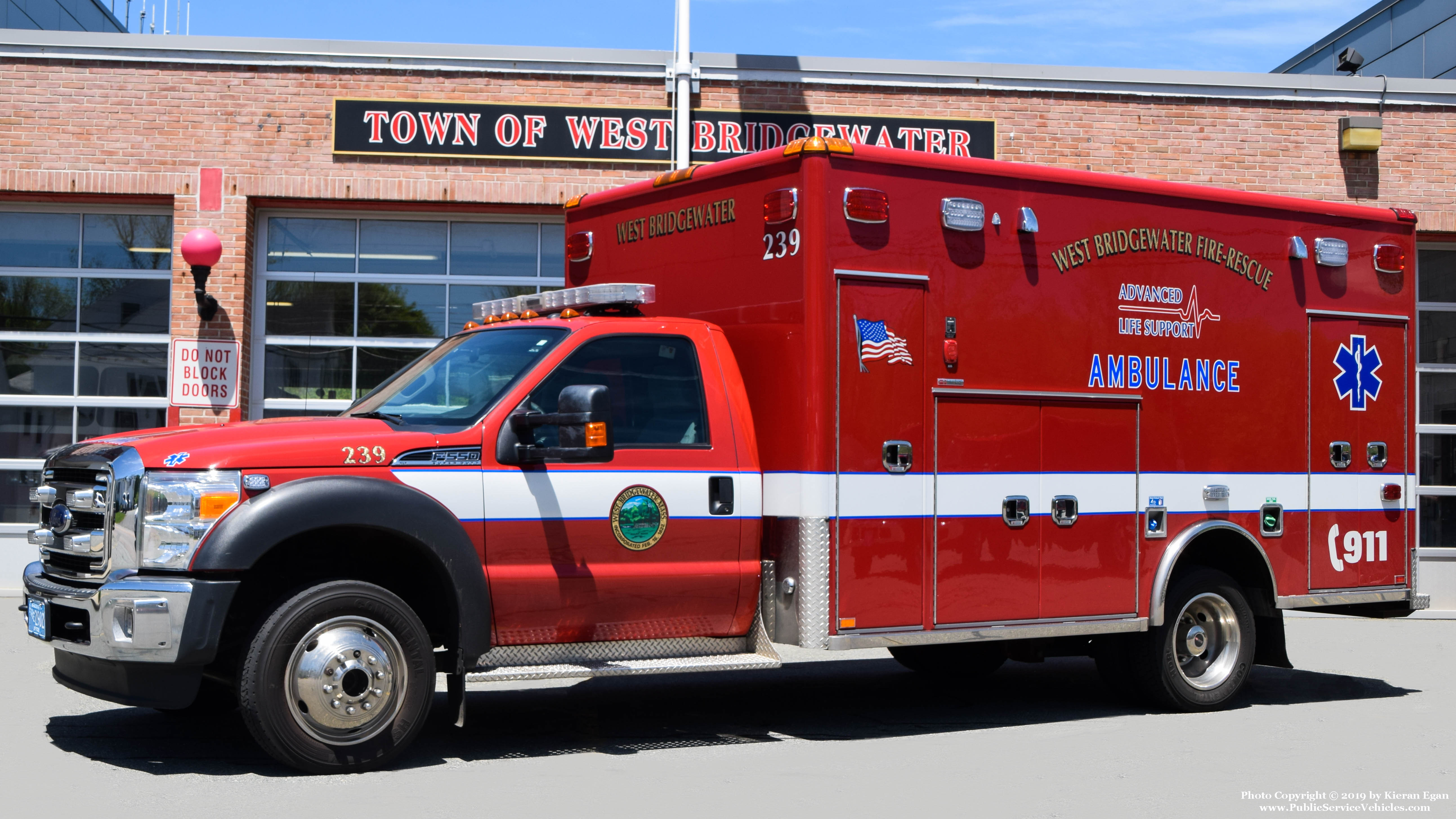 A photo  of West Bridgewater Fire
            Ambulance 3, a 2016 Ford F-550             taken by Kieran Egan