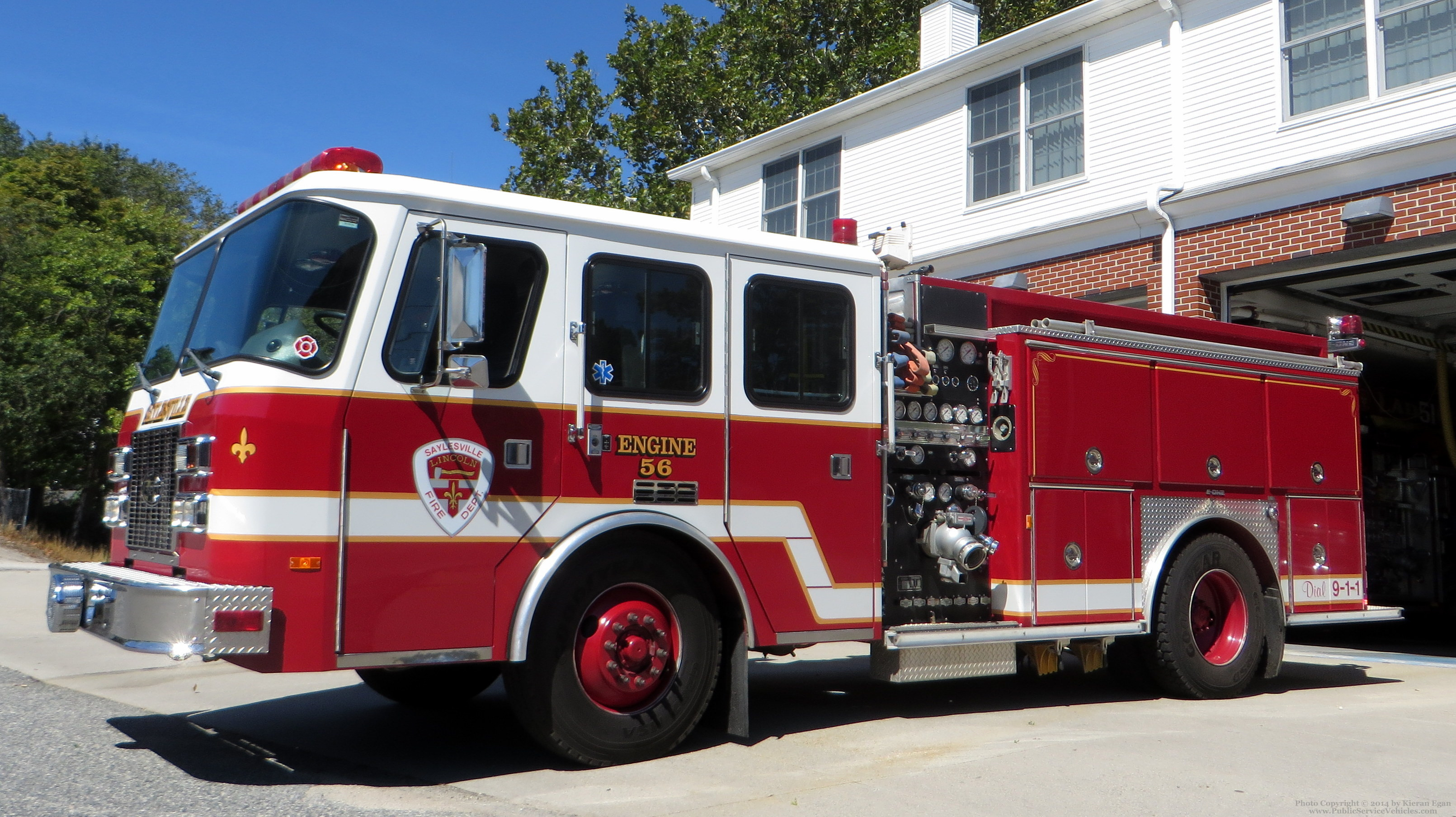 A photo  of Saylesville Fire District
            Engine 56, a 1995 E-One             taken by Kieran Egan