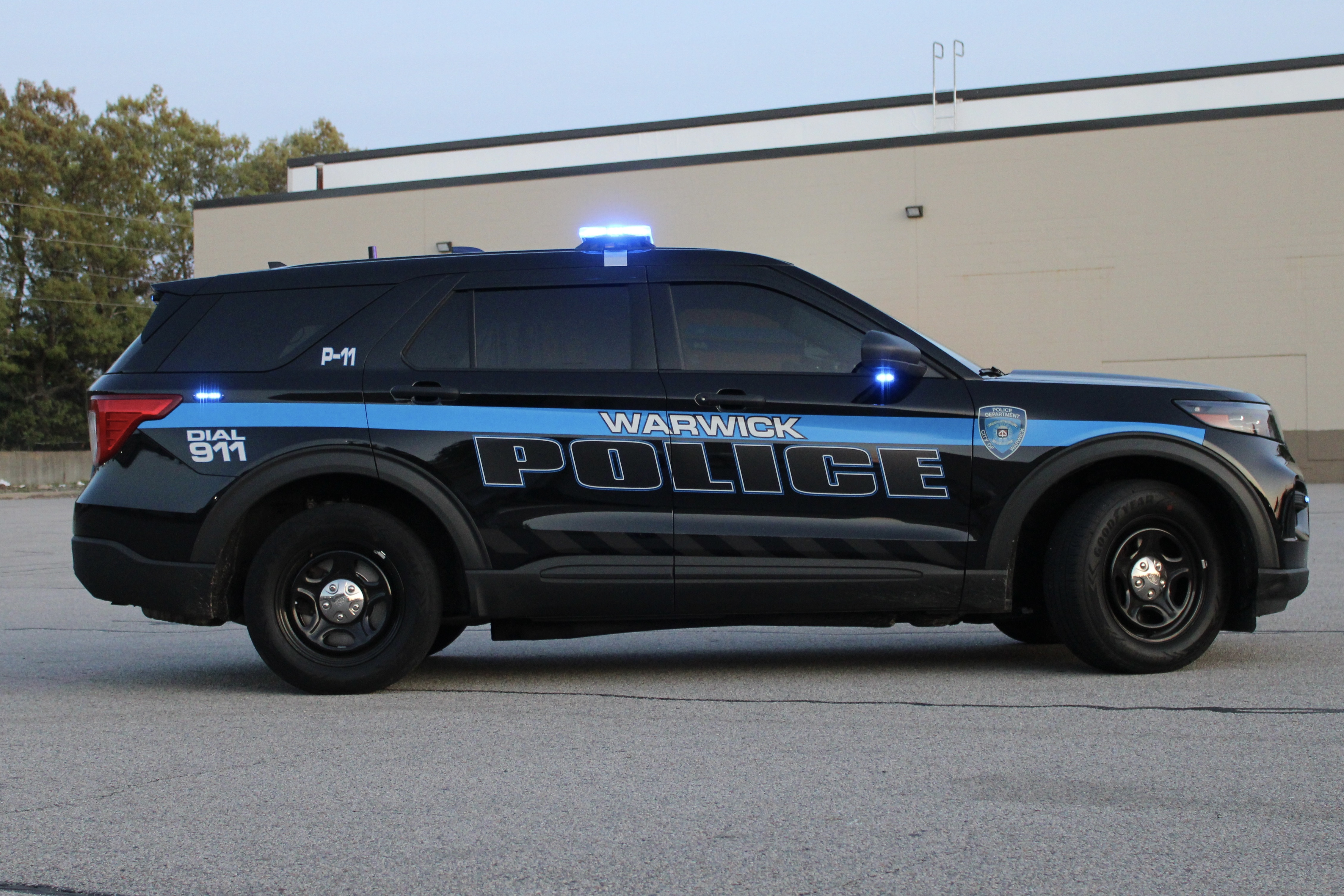 A photo  of Warwick Police
            Cruiser P-11, a 2022 Ford Police Interceptor Utility             taken by @riemergencyvehicles