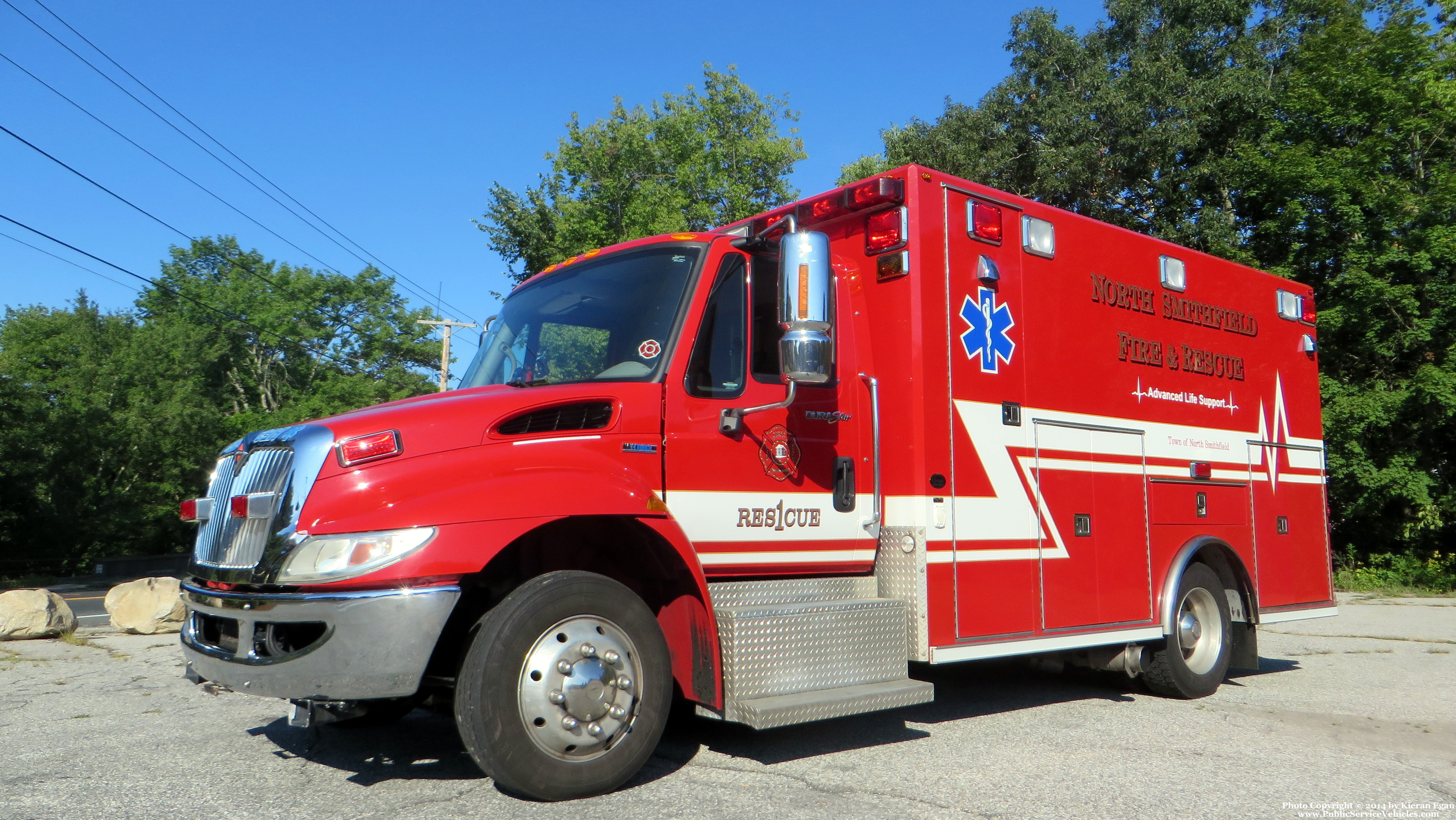 A photo  of North Smithfield Fire
            Rescue 1, a 2008 International             taken by Kieran Egan