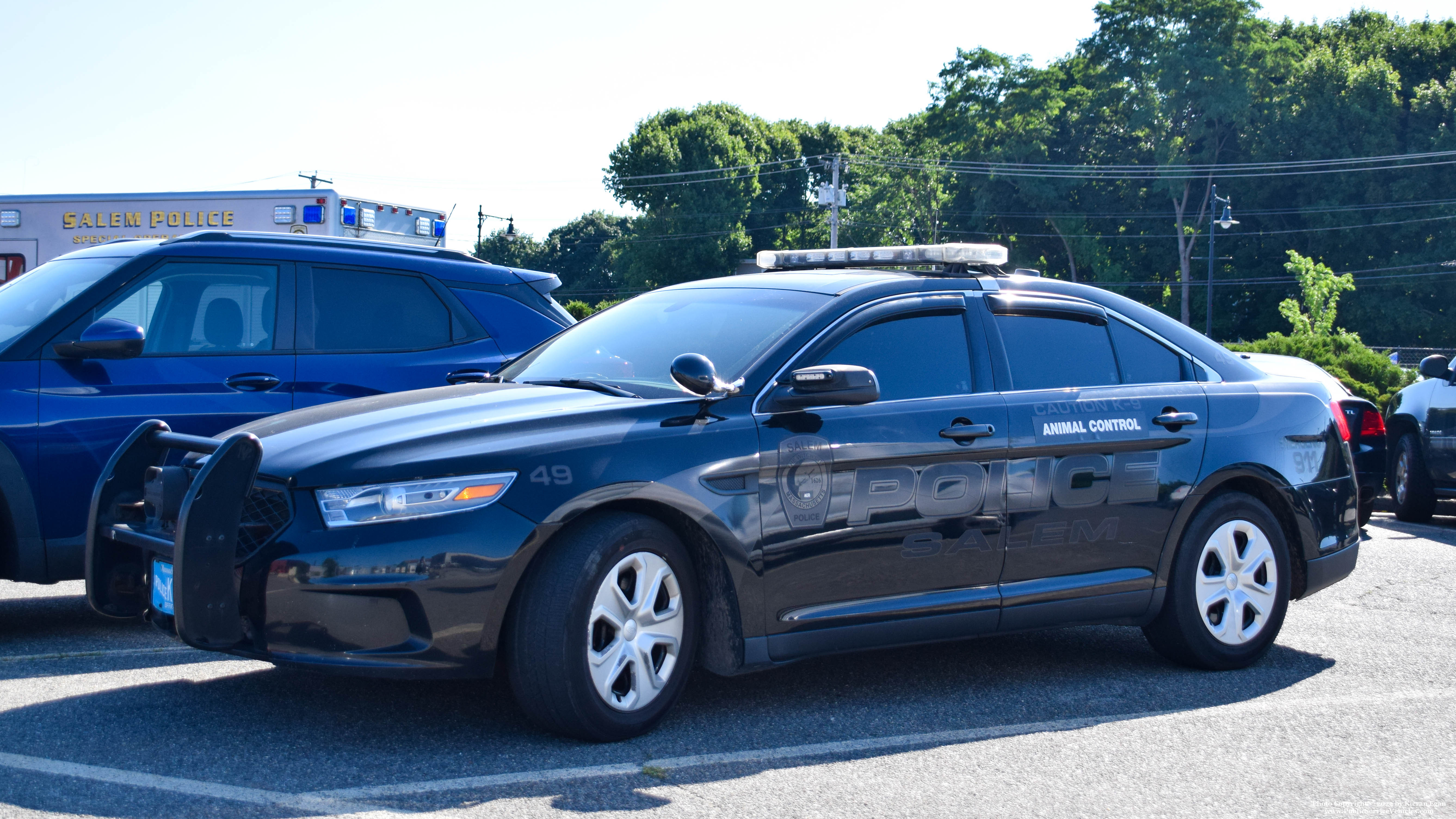 A photo  of Salem Police
            Cruiser 49, a 2013 Ford Police Interceptor Sedan             taken by Kieran Egan