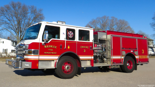 Additional photo  of Warwick Fire
                    Engine 3, a 2011 Pierce Velocity “Big Block” Contender                     taken by @riemergencyvehicles