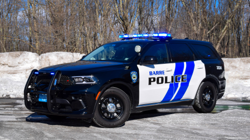 Additional photo  of Barre Police
                    Cruiser 3034, a 2021 Dodge Durango                     taken by Kieran Egan