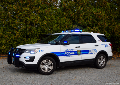 Additional photo  of Milford Police
                    Cruiser 214, a 2017 Ford Police Interceptor Utility                     taken by Kieran Egan