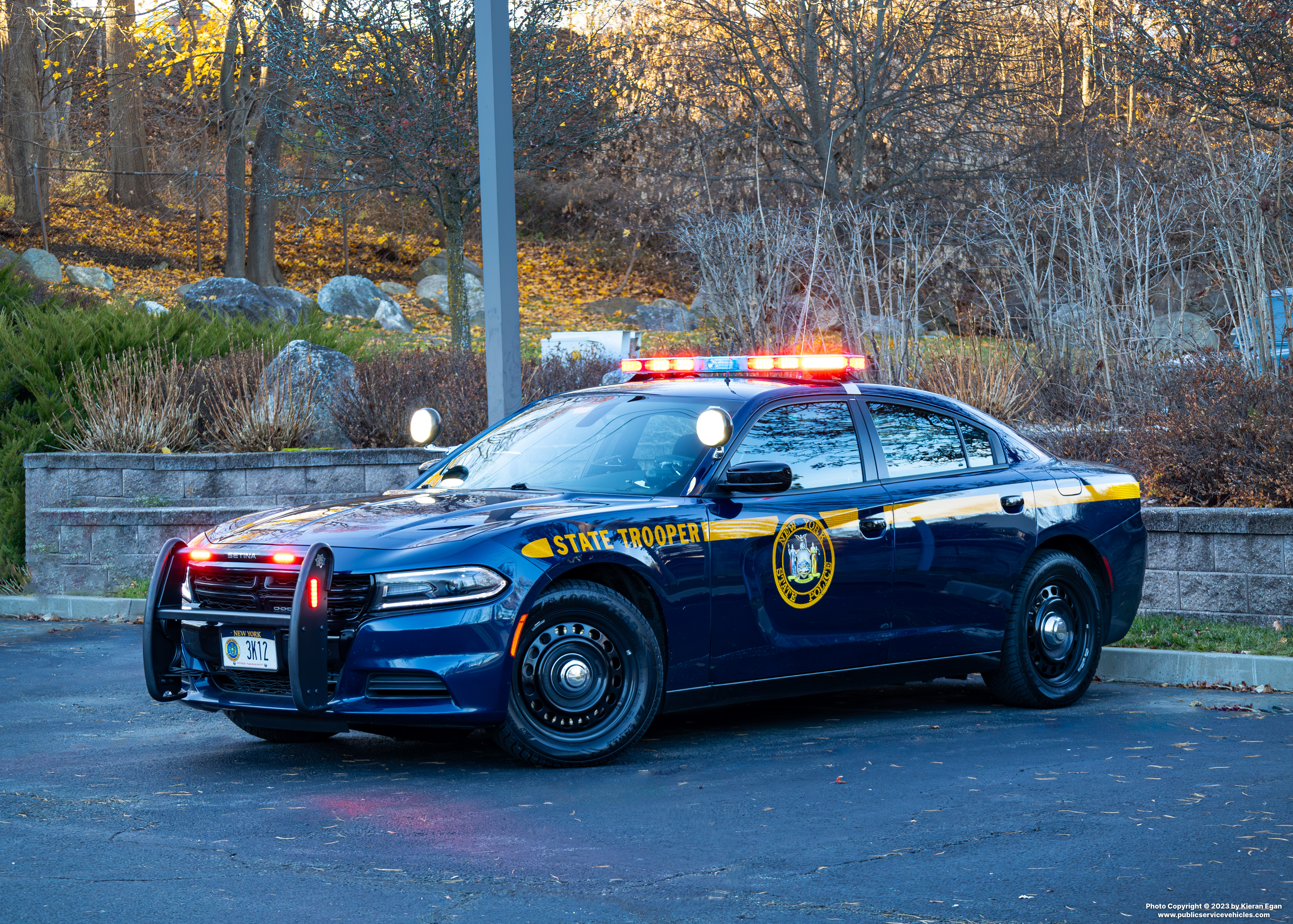 A photo  of New York State Police
            Cruiser 3K12, a 2021 Dodge Charger             taken by Kieran Egan