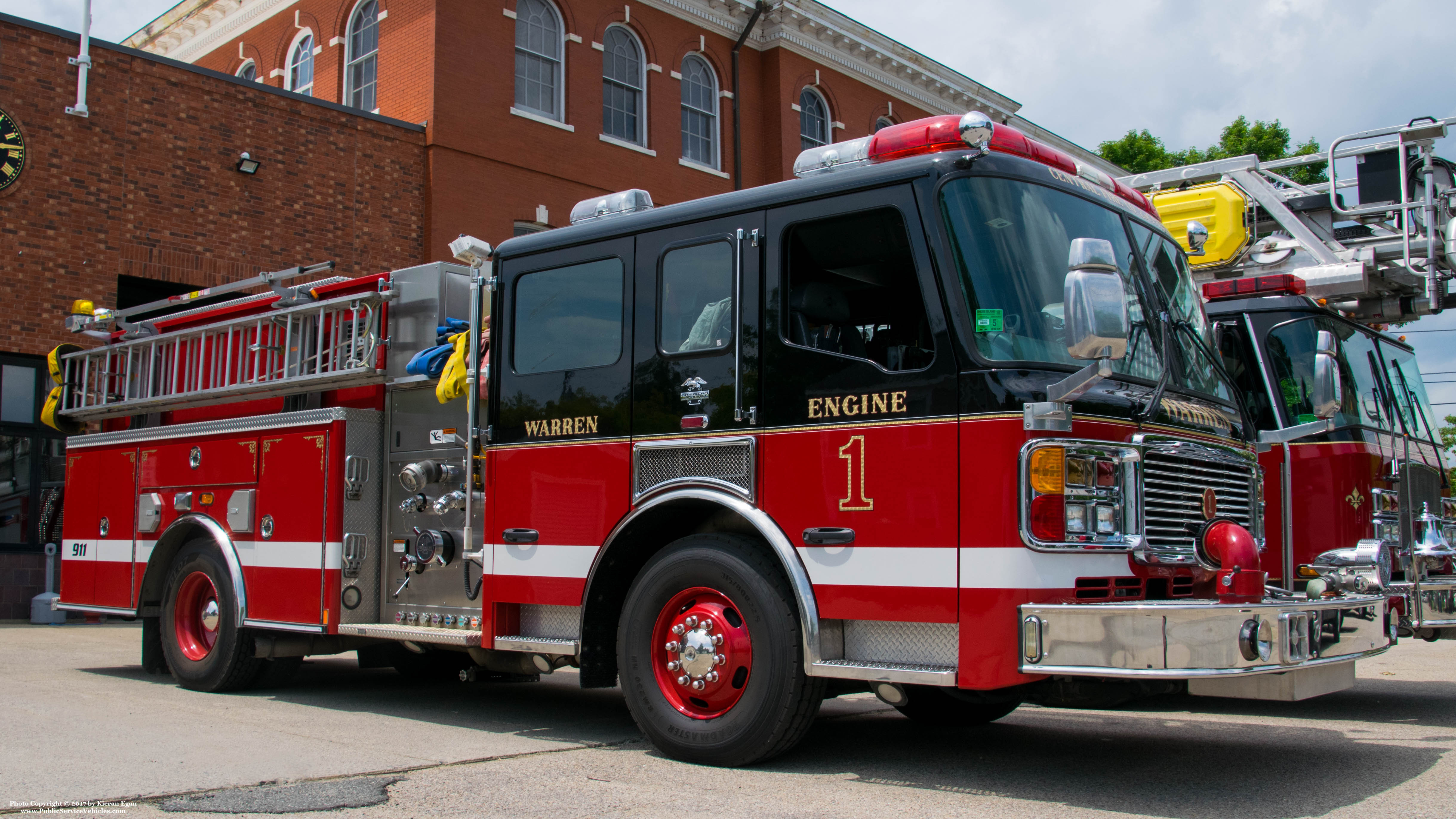 A photo  of Warren Fire
            Engine 1, a 2006 American LaFrance Eagle             taken by Kieran Egan