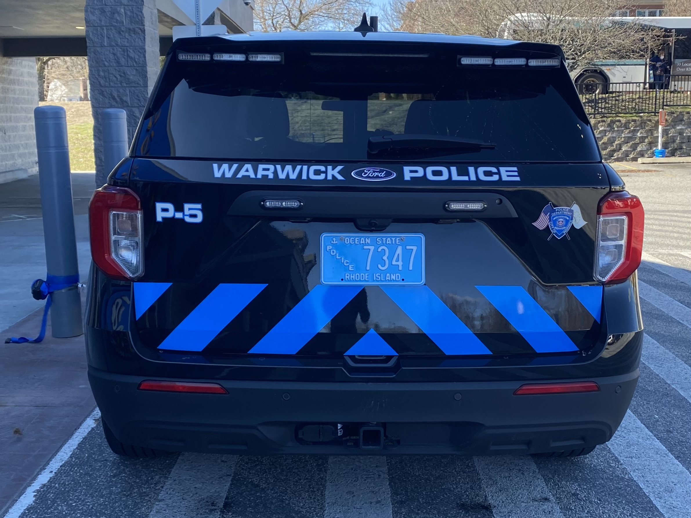 A photo  of Warwick Police
            Cruiser P-5, a 2021 Ford Police Interceptor Utility             taken by @riemergencyvehicles