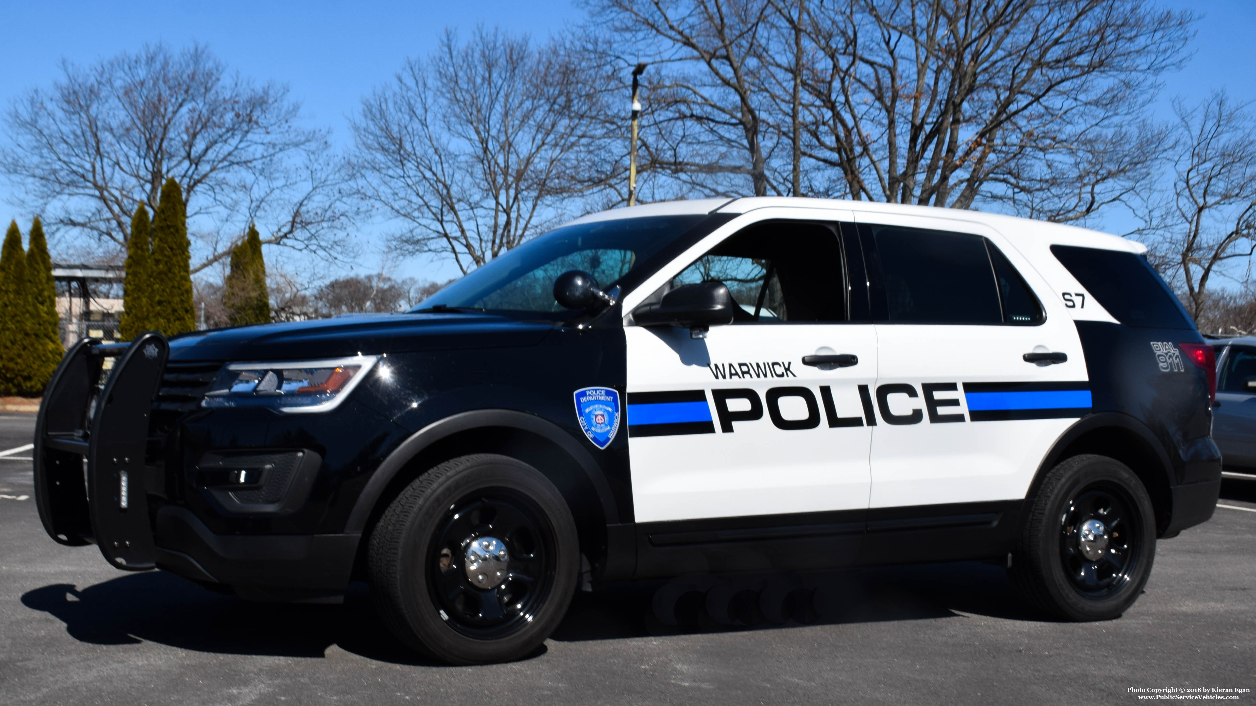 A photo  of Warwick Police
            Supervisor 7, a 2017 Ford Police Interceptor Utility             taken by Kieran Egan