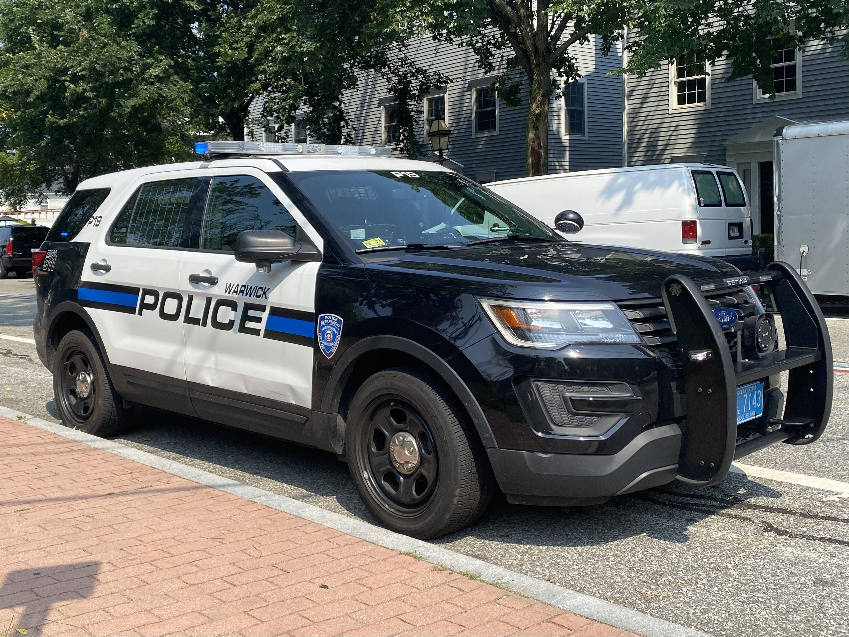 A photo  of Warwick Police
            Cruiser P-19, a 2019 Ford Police Interceptor Utility             taken by @riemergencyvehicles