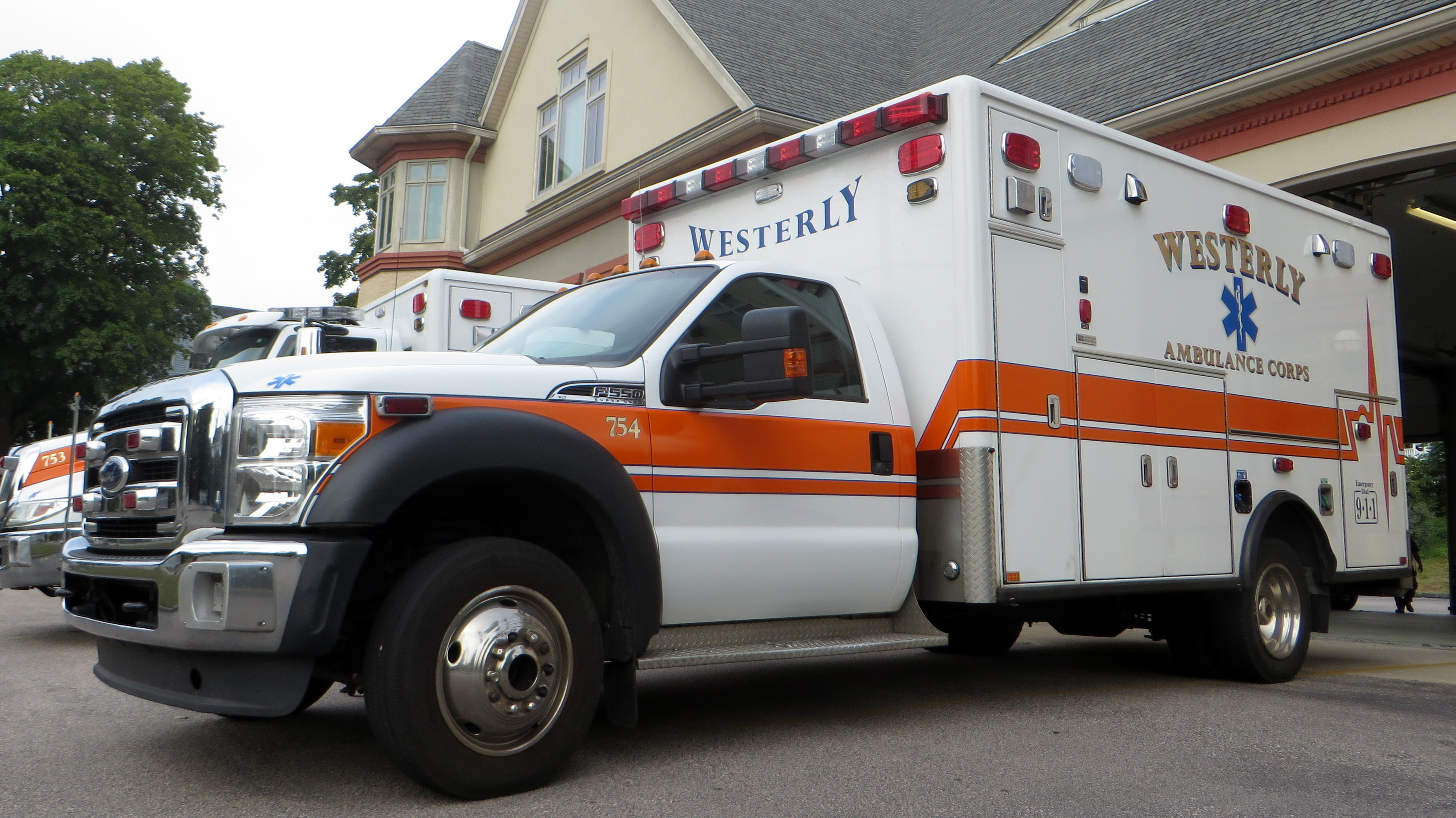 A photo  of Westerly Ambulance Corps
            Ambulance 754, a 2010 Ford F-550             taken by Kieran Egan