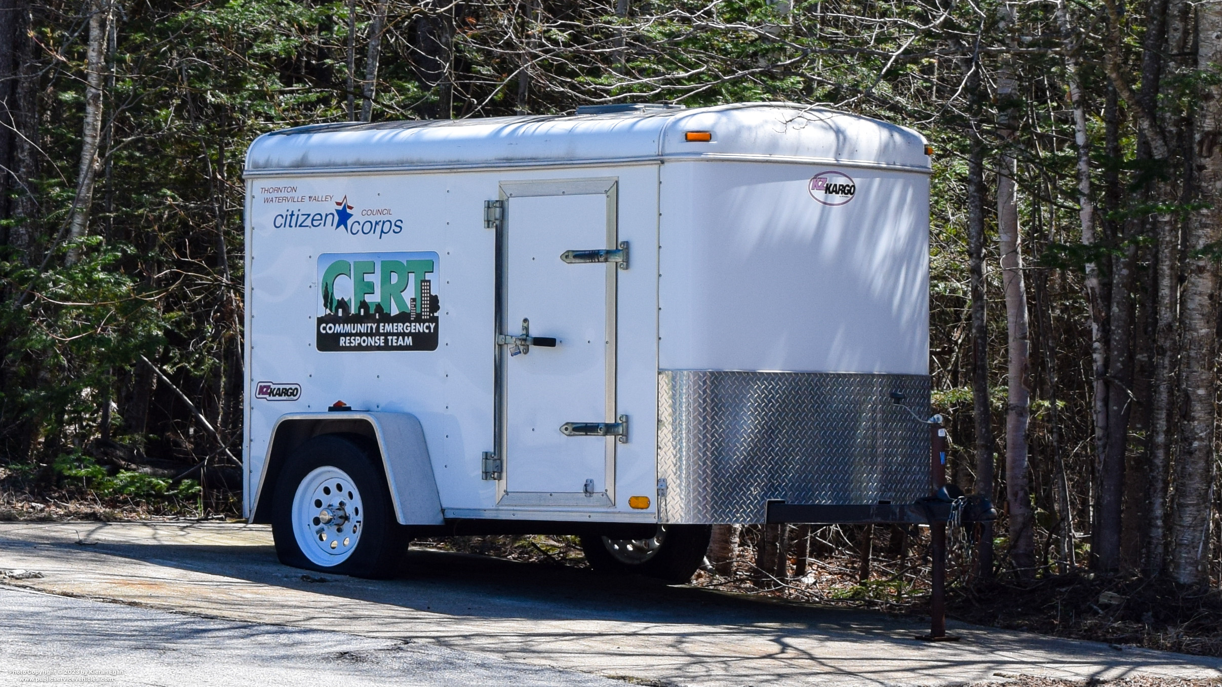 A photo  of Waterville Valley Public Safety
            CERT Trailer, a 1990-2010 KZ Kargo Trailer             taken by Kieran Egan