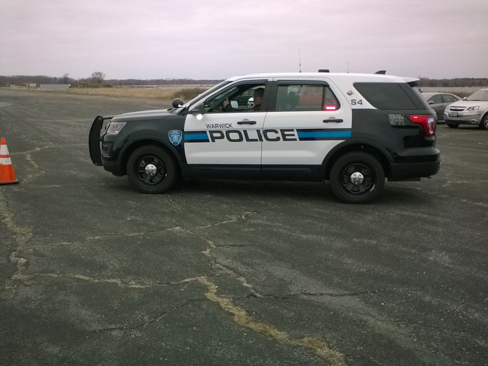 A photo  of Warwick Police
            Supervisor 4, a 2017 Ford Police Interceptor Utility/Setina Push Bumper             taken by @riemergencyvehicles