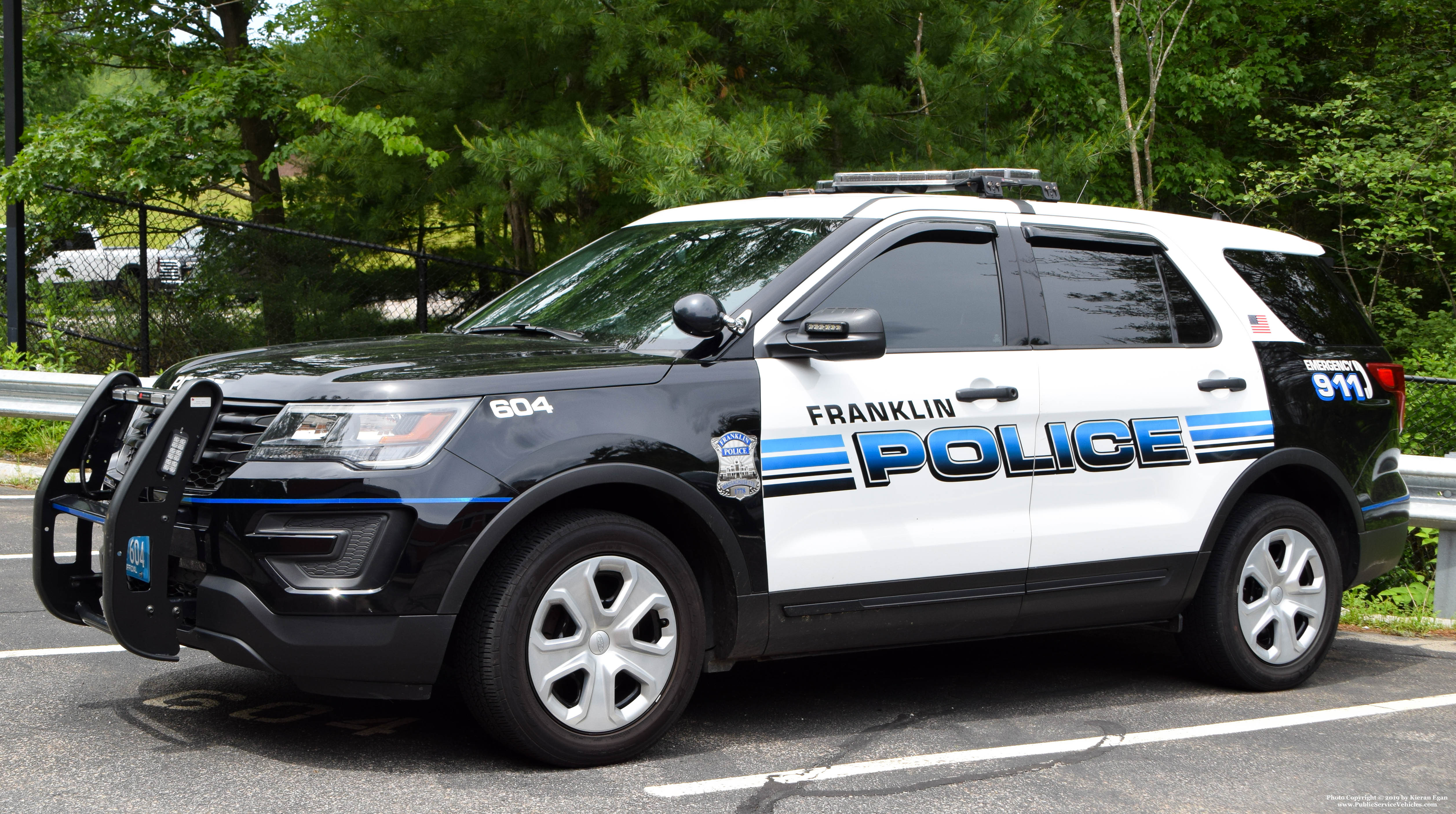 A photo  of Franklin Police
            Cruiser 604, a 2016-2019 Ford Police Interceptor Utility             taken by Kieran Egan