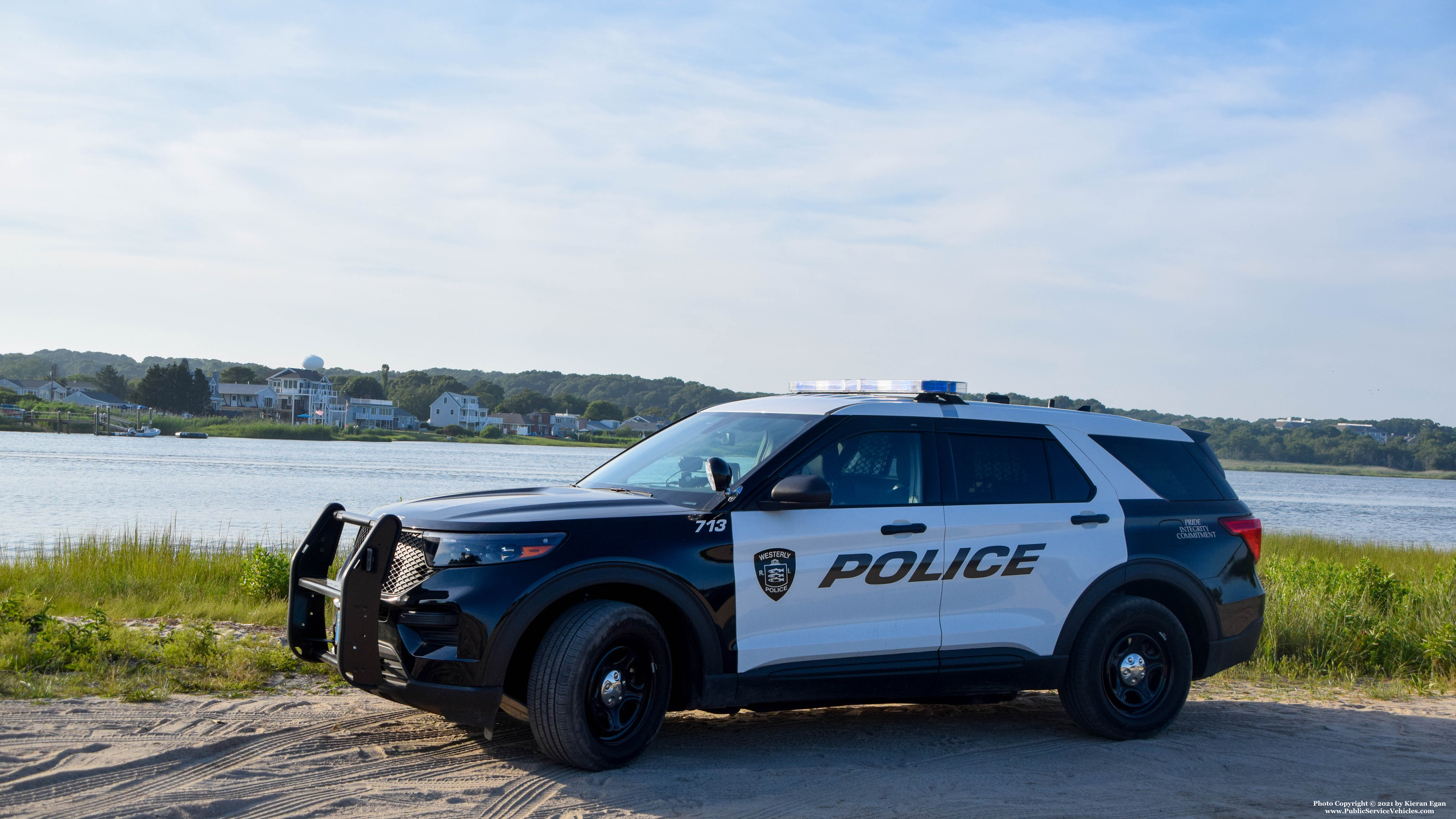 A photo  of Westerly Police
            Cruiser 713, a 2020 Ford Police Interceptor Utility             taken by Kieran Egan