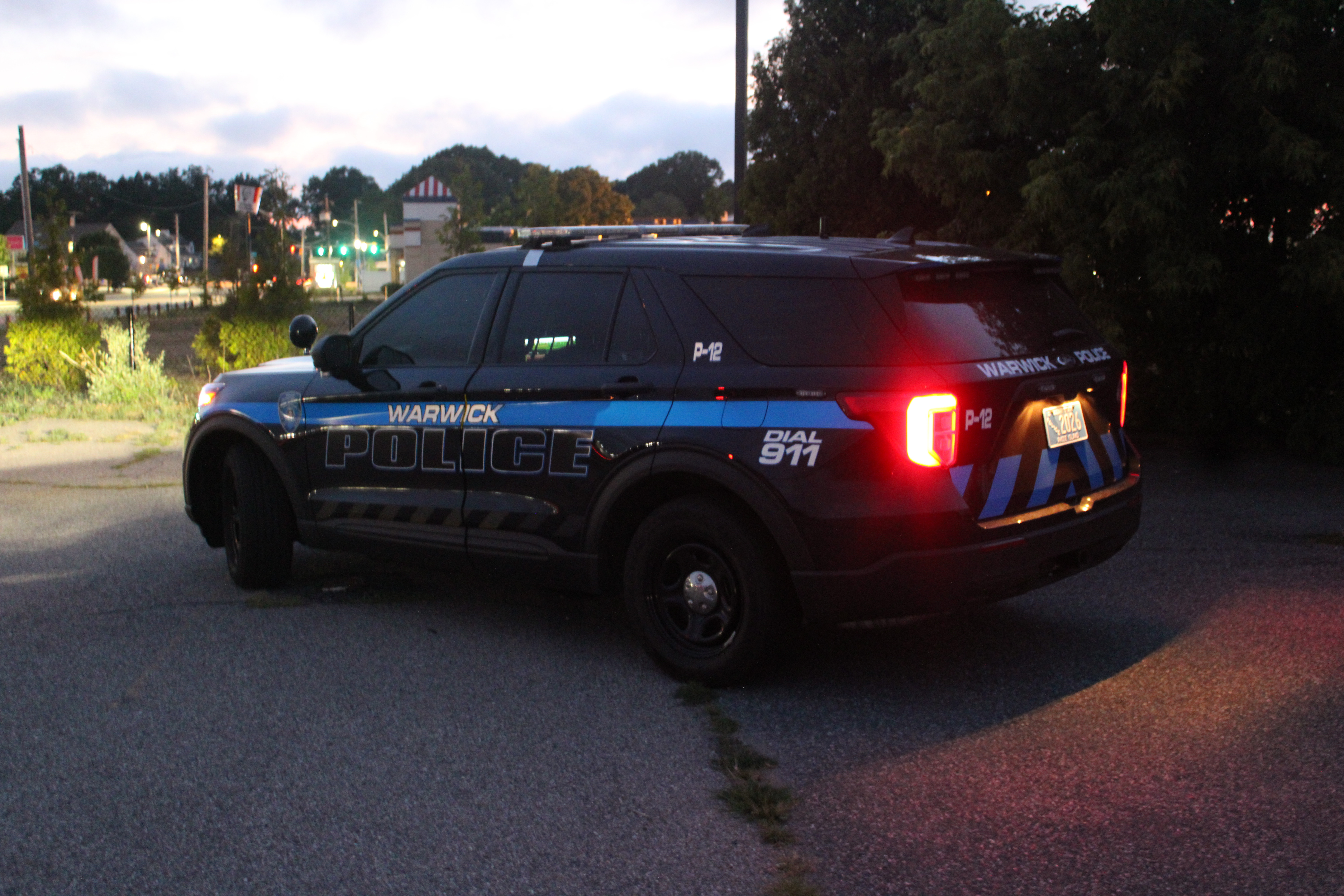 A photo  of Warwick Police
            Cruiser P-12, a 2022 Ford Police Interceptor Utility             taken by @riemergencyvehicles