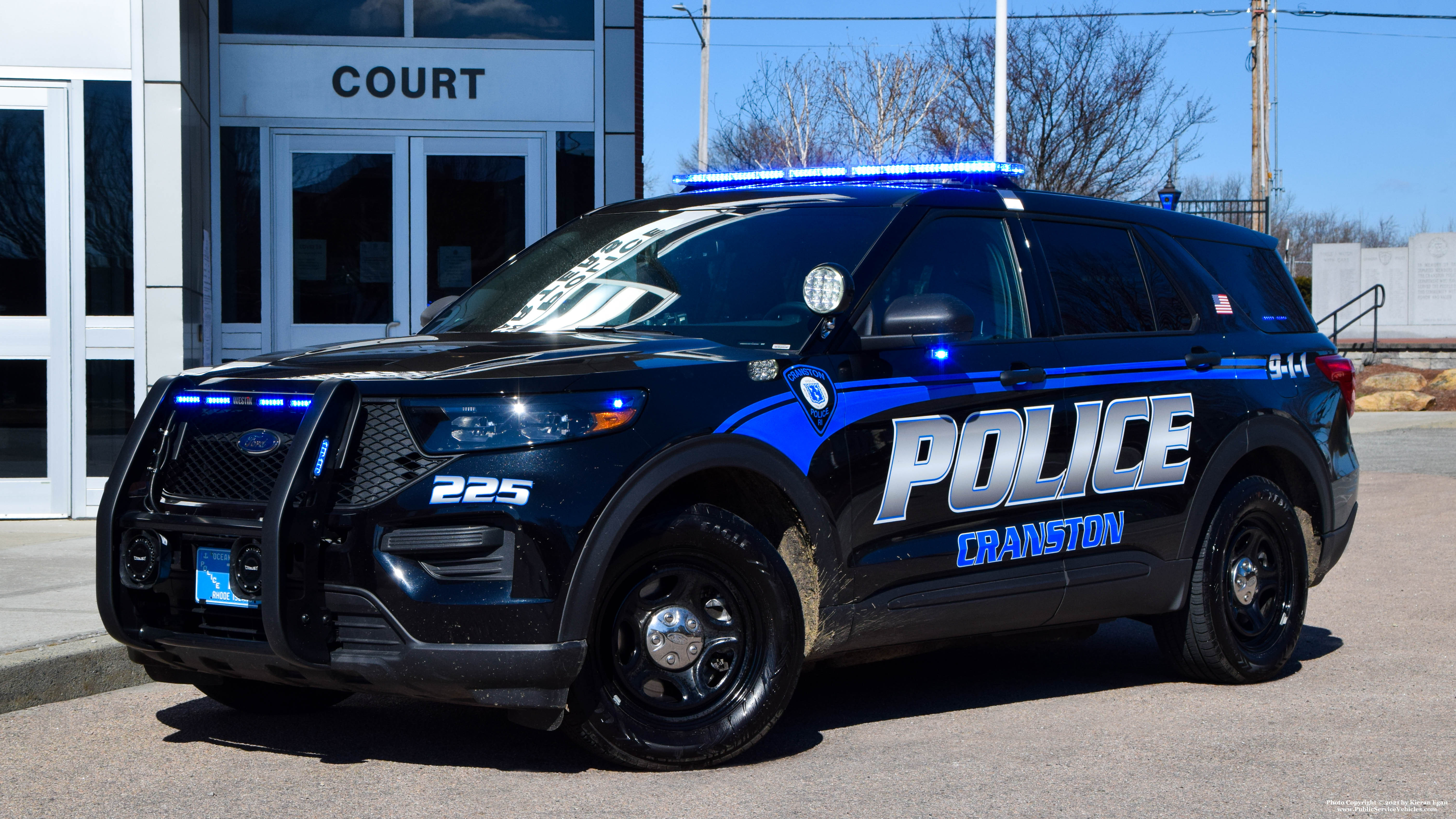 A photo  of Cranston Police
            Cruiser 225, a 2020 Ford Police Interceptor Utility             taken by Kieran Egan