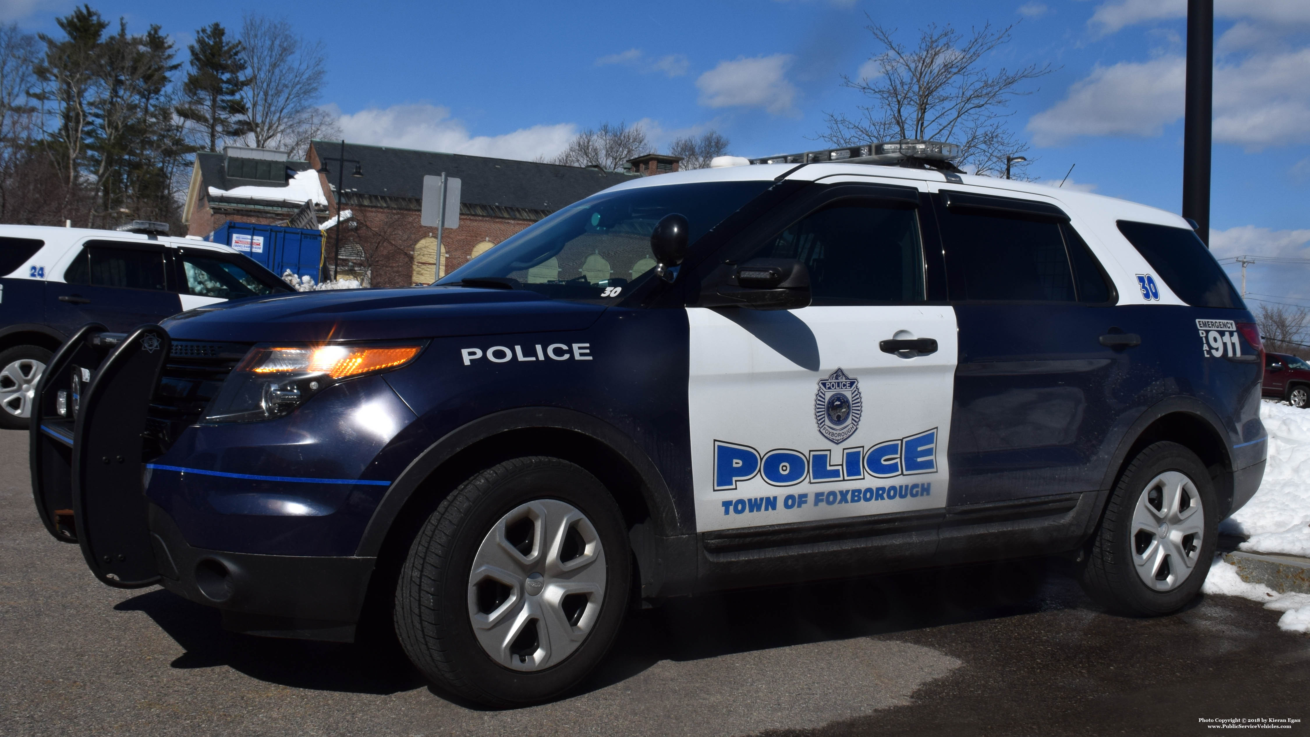 A photo  of Foxborough Police
            Cruiser 30, a 2015 Ford Police Interceptor Utility             taken by Kieran Egan