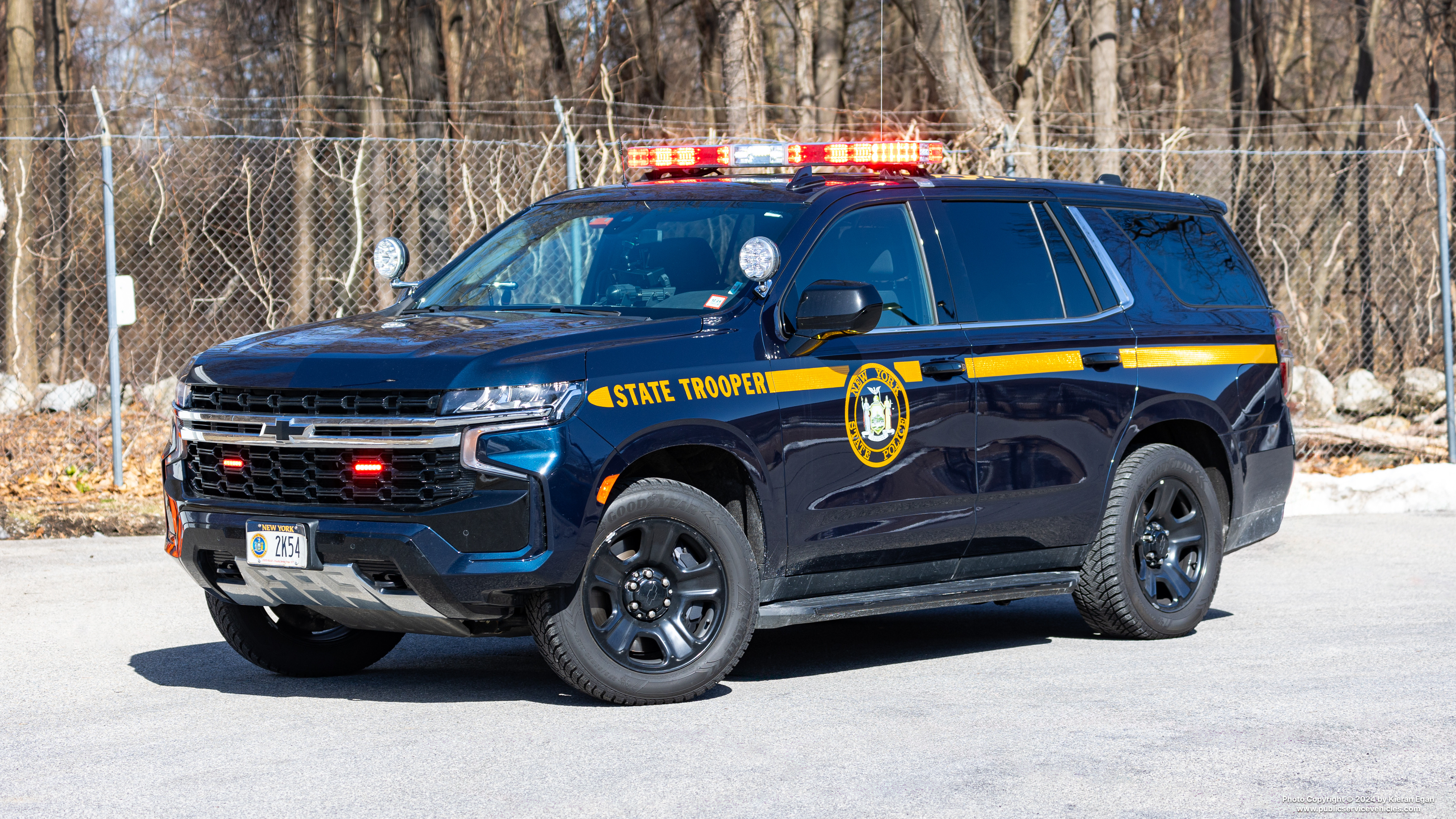 A photo  of New York State Police
            Cruiser 2K54, a 2023 Chevrolet Tahoe             taken by Kieran Egan