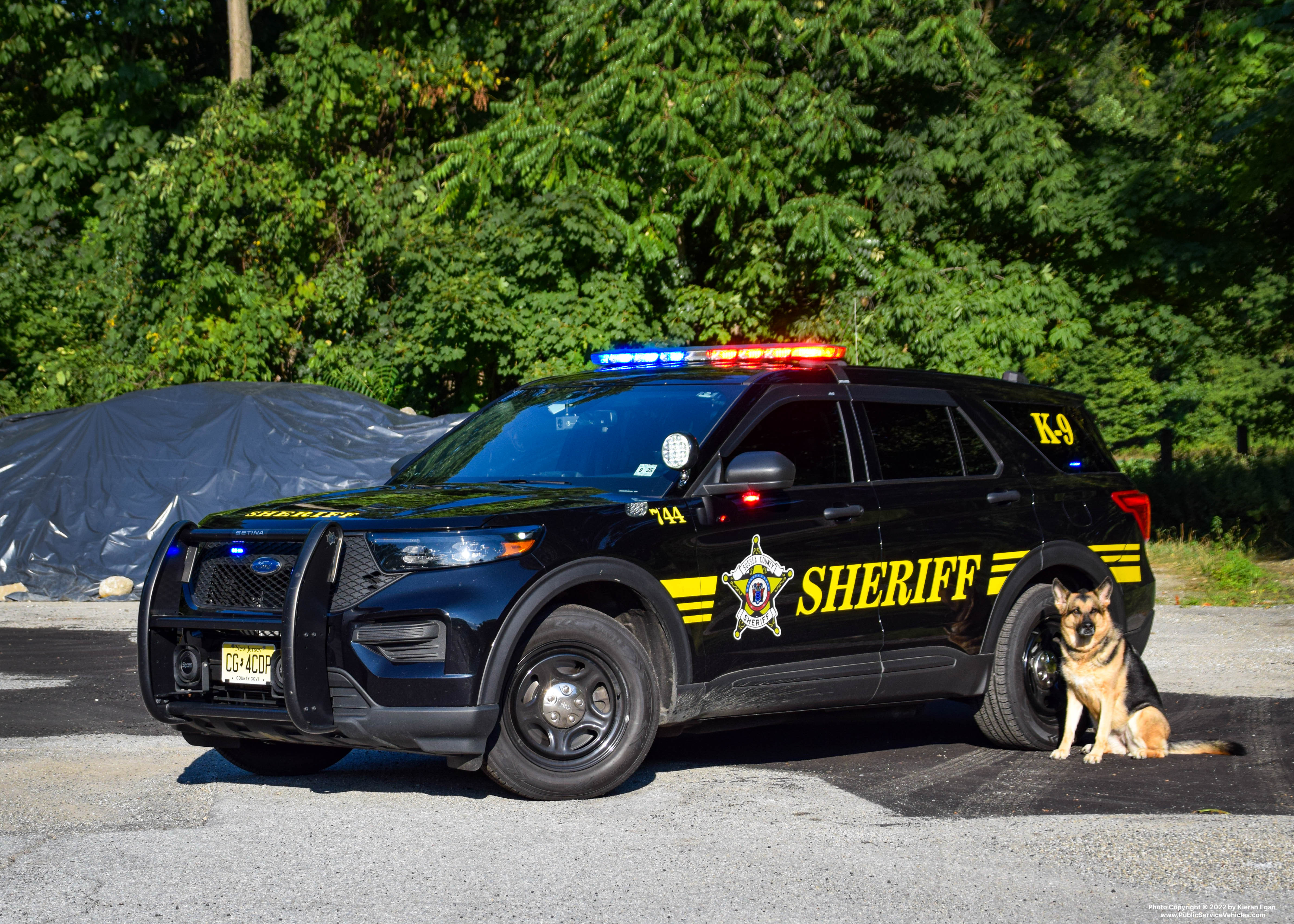 A photo  of Sussex County Sheriff
            Cruiser 744, a 2020 Ford Police Interceptor Utility             taken by Kieran Egan