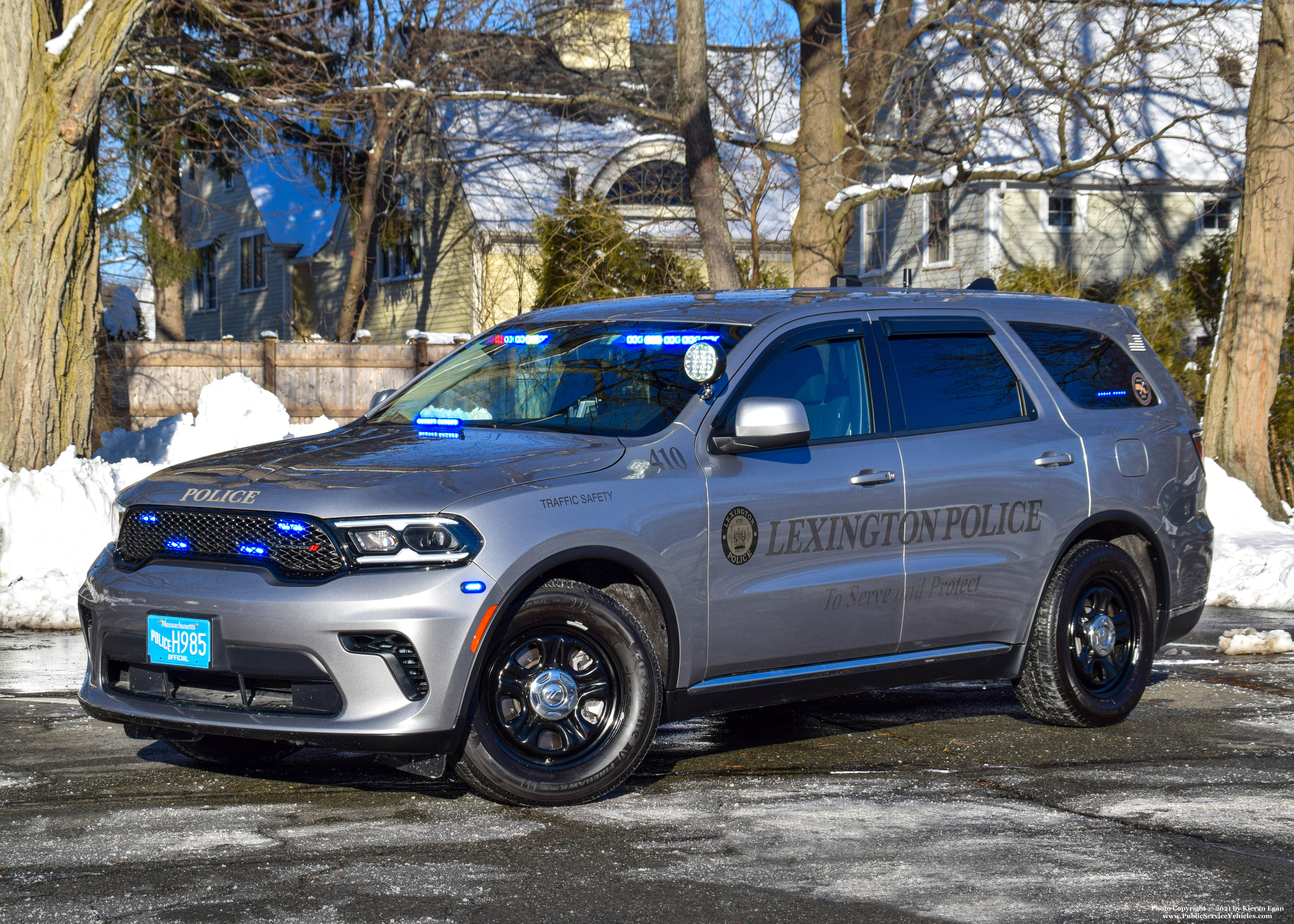 A photo  of Lexington Police
            Cruiser 410, a 2021 Dodge Durango             taken by Kieran Egan