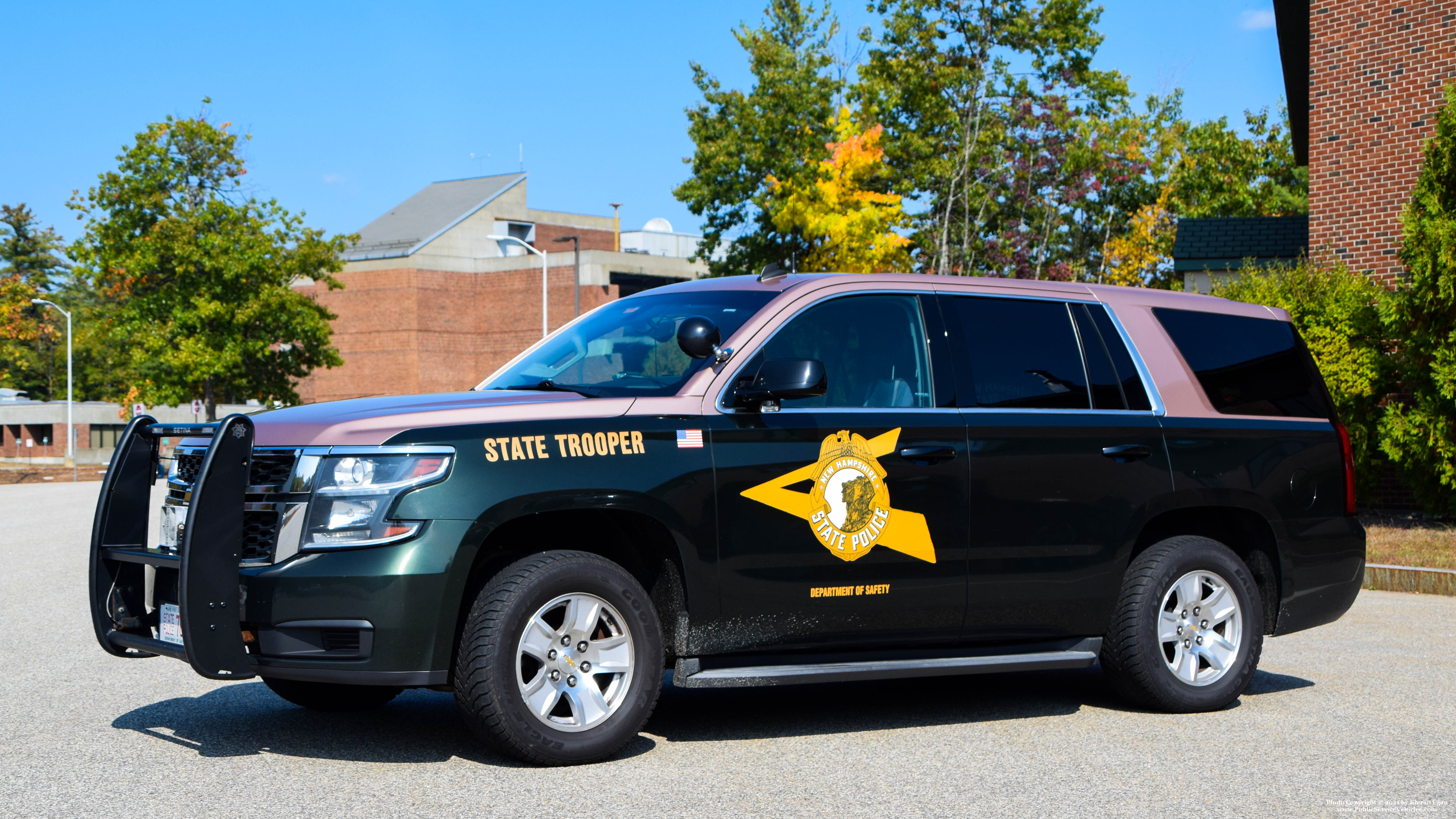 A photo  of New Hampshire State Police
            Cruiser 707, a 2015 Chevrolet Tahoe             taken by Kieran Egan