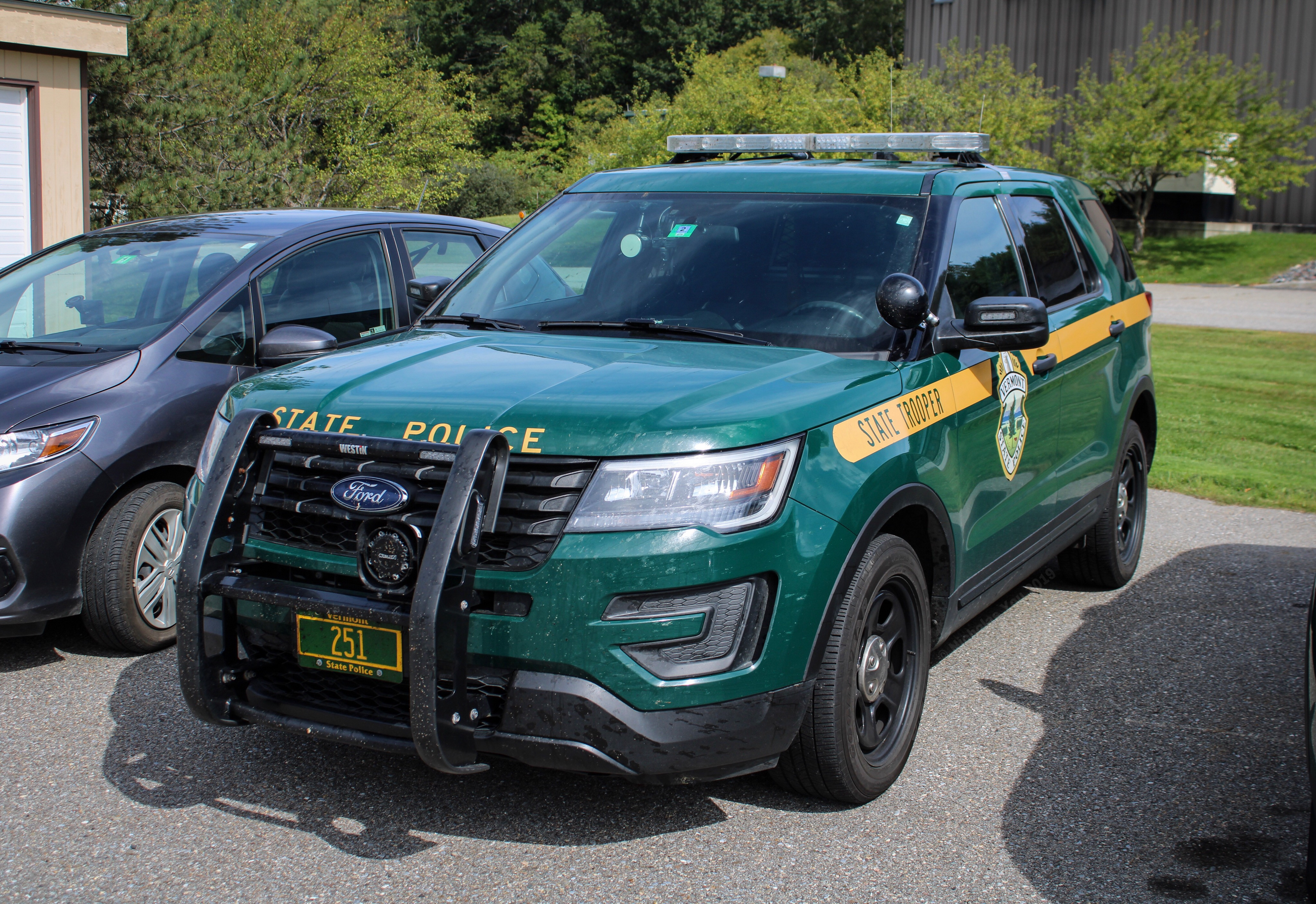 A photo  of Vermont State Police
            Cruiser 251, a 2016-2019 Ford Police Interceptor Utility             taken by Nicholas You