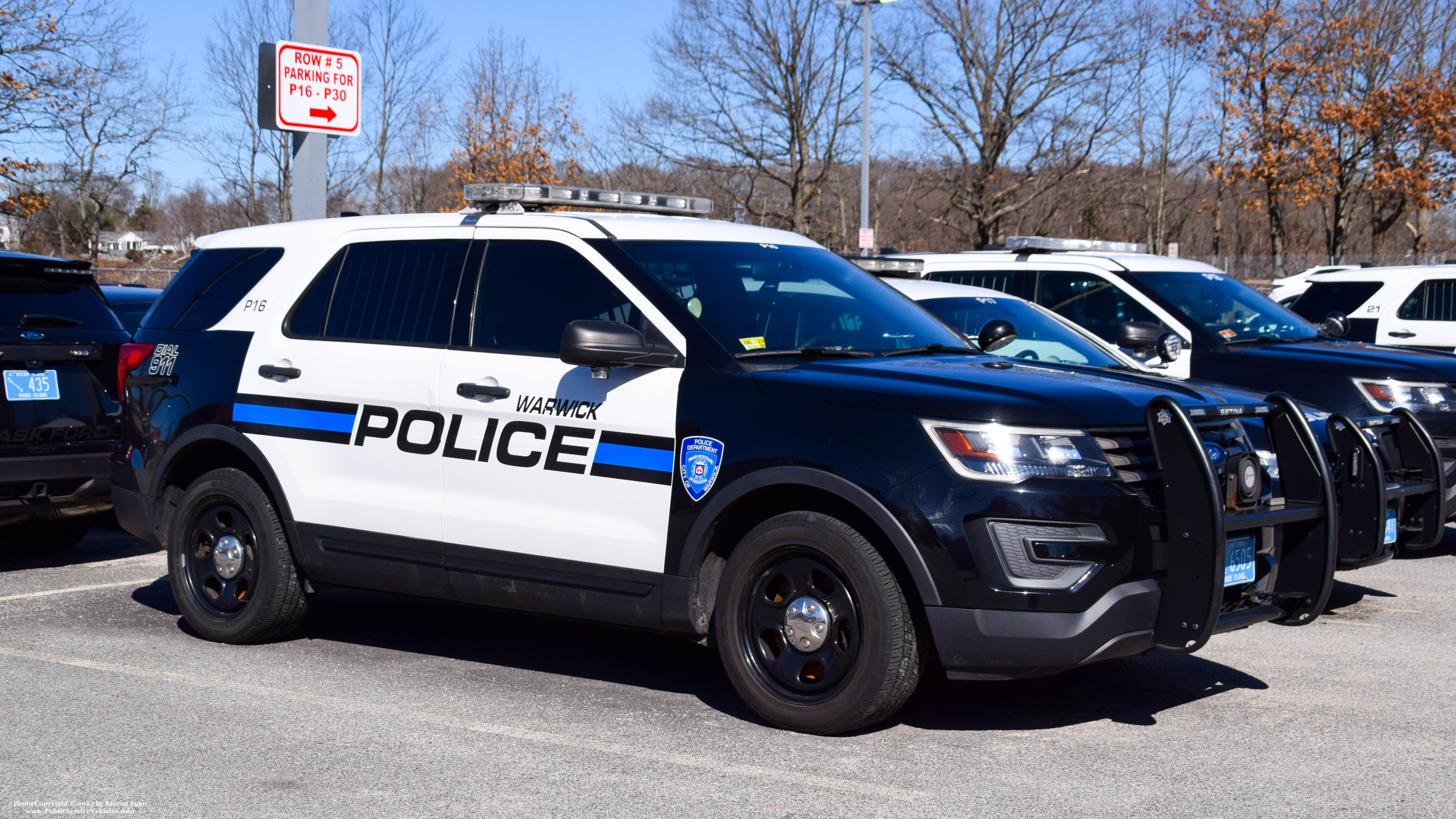 A photo  of Warwick Police
            Cruiser P-16, a 2017 Ford Police Interceptor Utility             taken by Kieran Egan