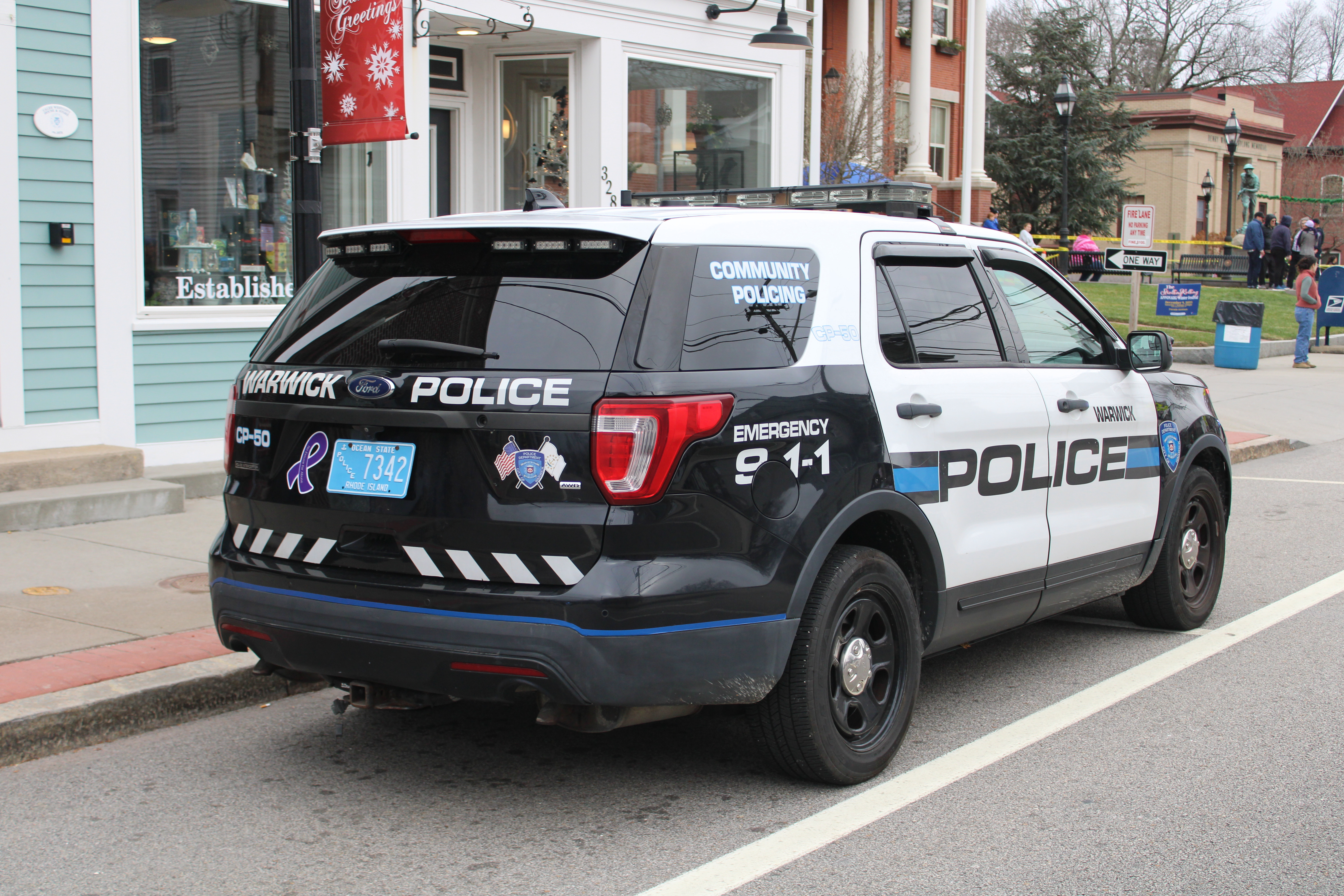 A photo  of Warwick Police
            Cruiser CP-50, a 2016 Ford Police Interceptor Utility             taken by @riemergencyvehicles