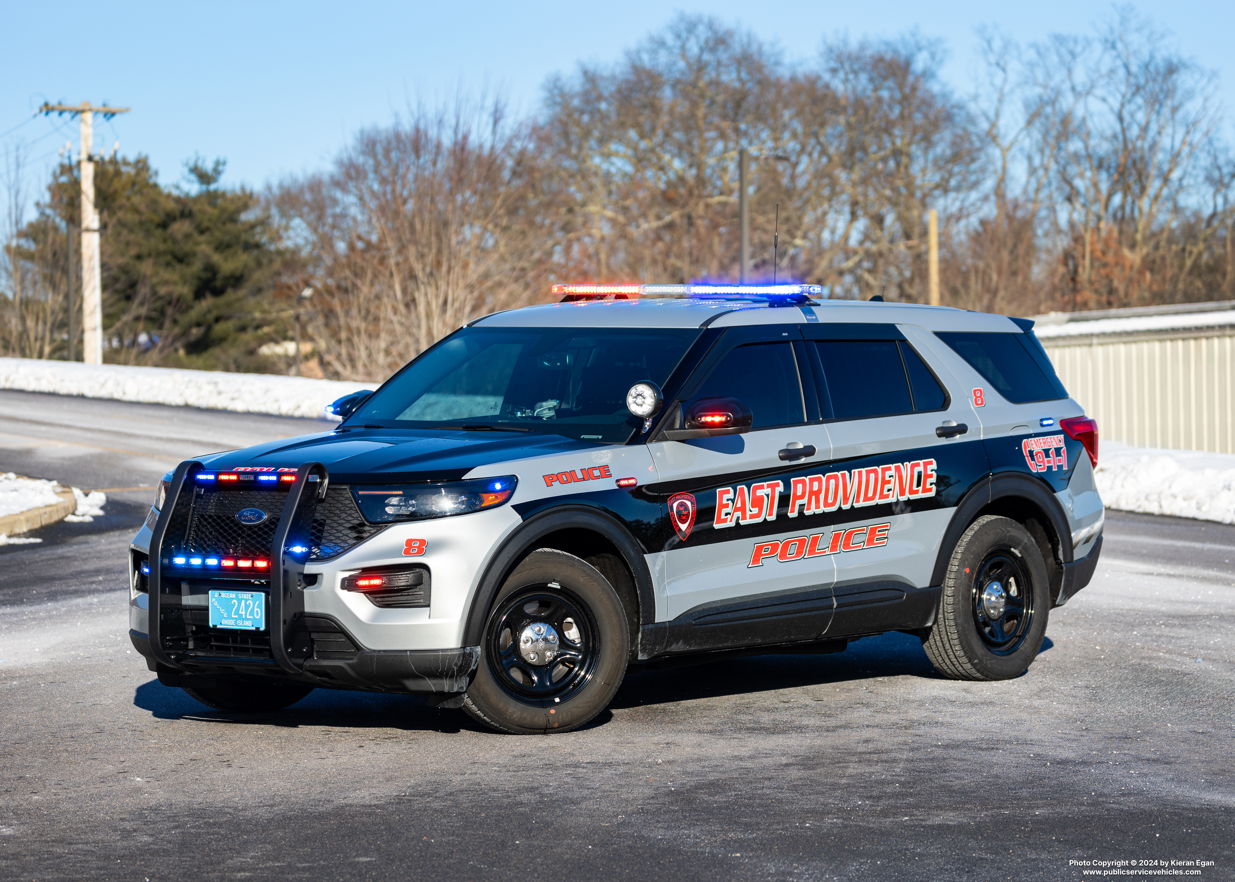 A photo  of East Providence Police
            Car 8, a 2022 Ford Police Interceptor Utility             taken by Kieran Egan