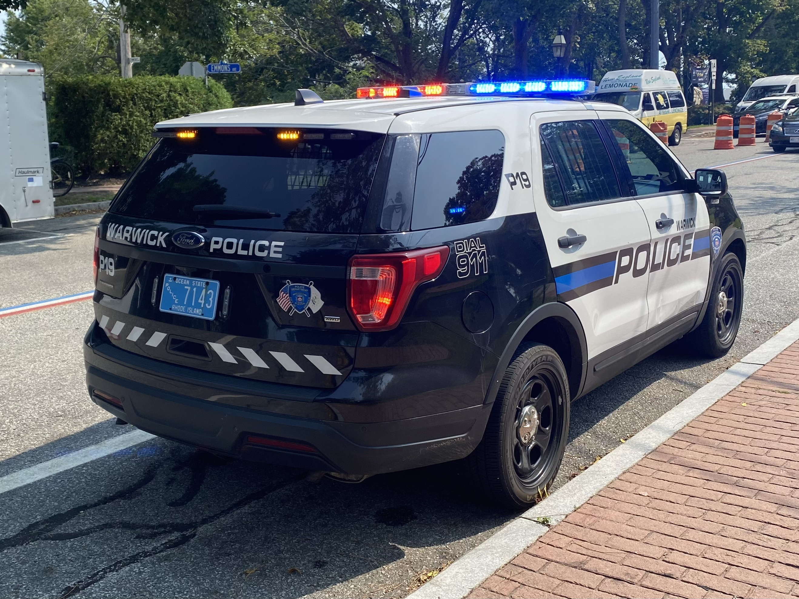 A photo  of Warwick Police
            Cruiser P-19, a 2019 Ford Police Interceptor Utility             taken by @riemergencyvehicles