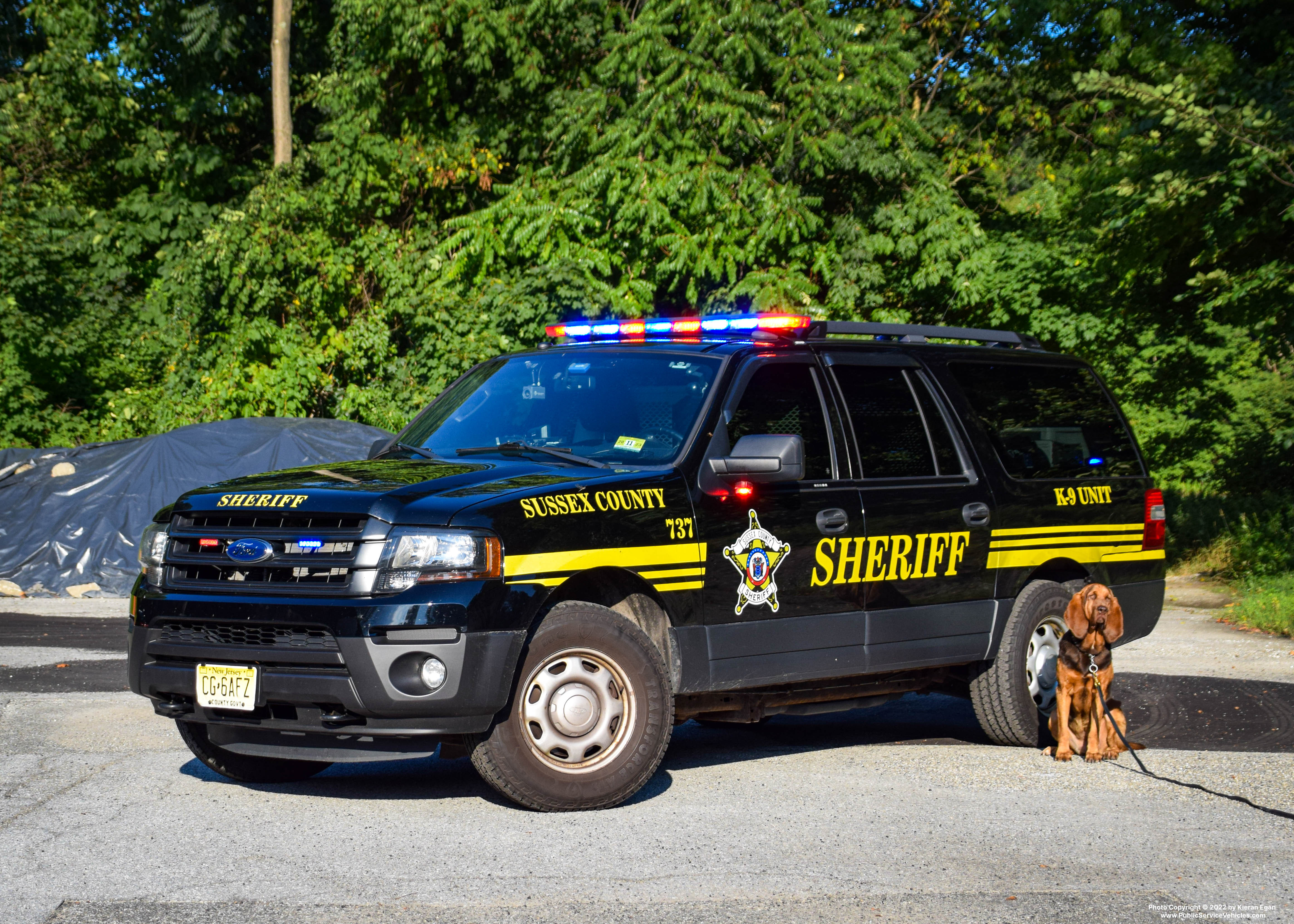 A photo  of Sussex County Sheriff
            Cruiser 737, a 2017 Ford Expedition EL XL             taken by Kieran Egan