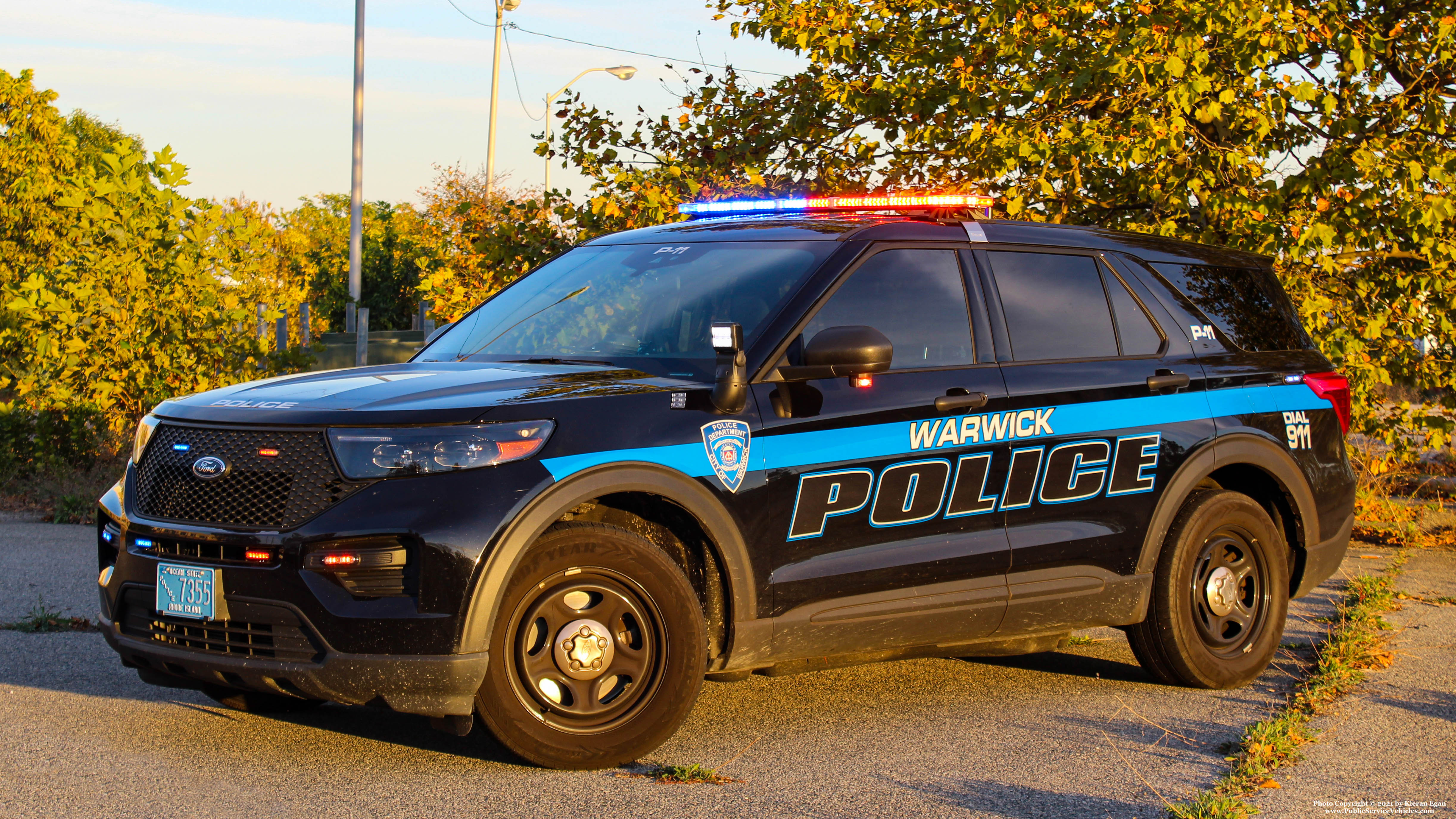 A photo  of Warwick Police
            Cruiser P-11, a 2021 Ford Police Interceptor Utility             taken by Kieran Egan