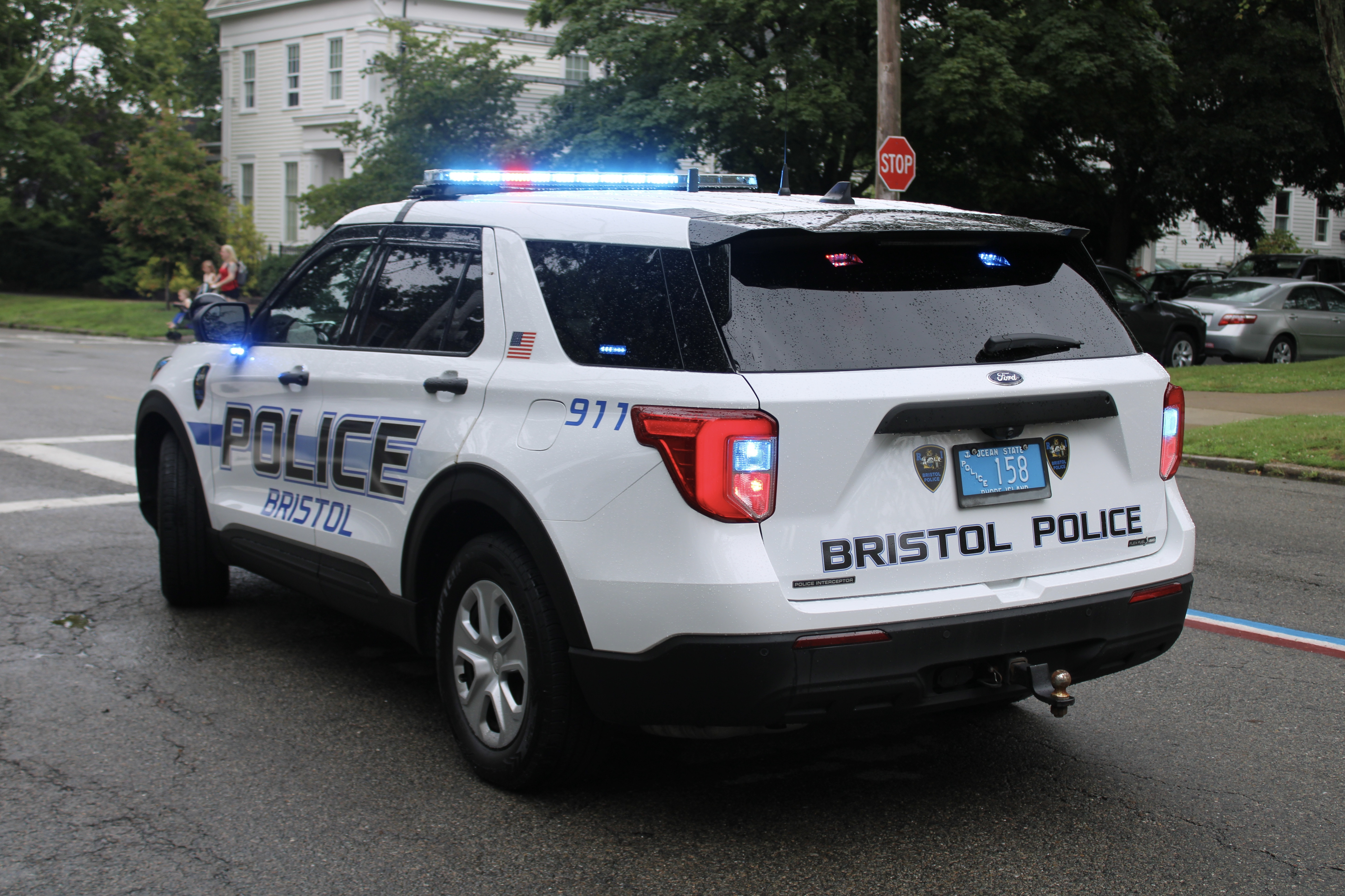 A photo  of Bristol Police
            Cruiser 158, a 2021 Ford Police Interceptor Utility             taken by @riemergencyvehicles