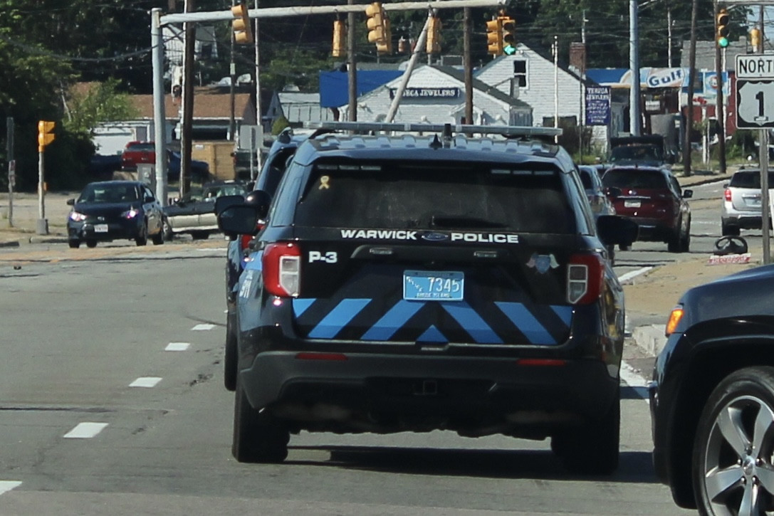 A photo  of Warwick Police
            Cruiser P-3, a 2021 Ford Police Interceptor Utility             taken by @riemergencyvehicles