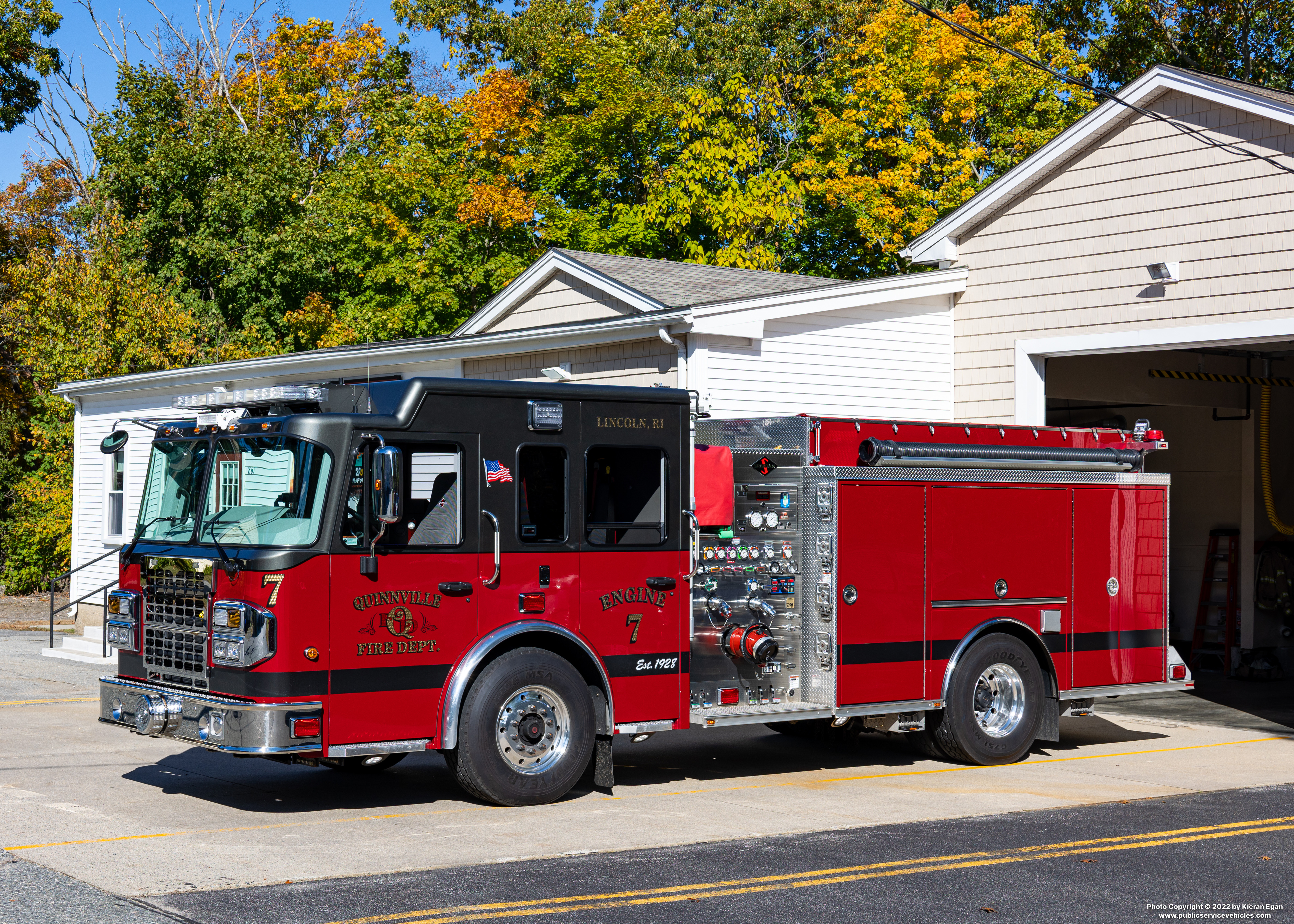 A photo  of Quinville Fire District
            Engine 7, a 2020 Spartan ERV             taken by Kieran Egan