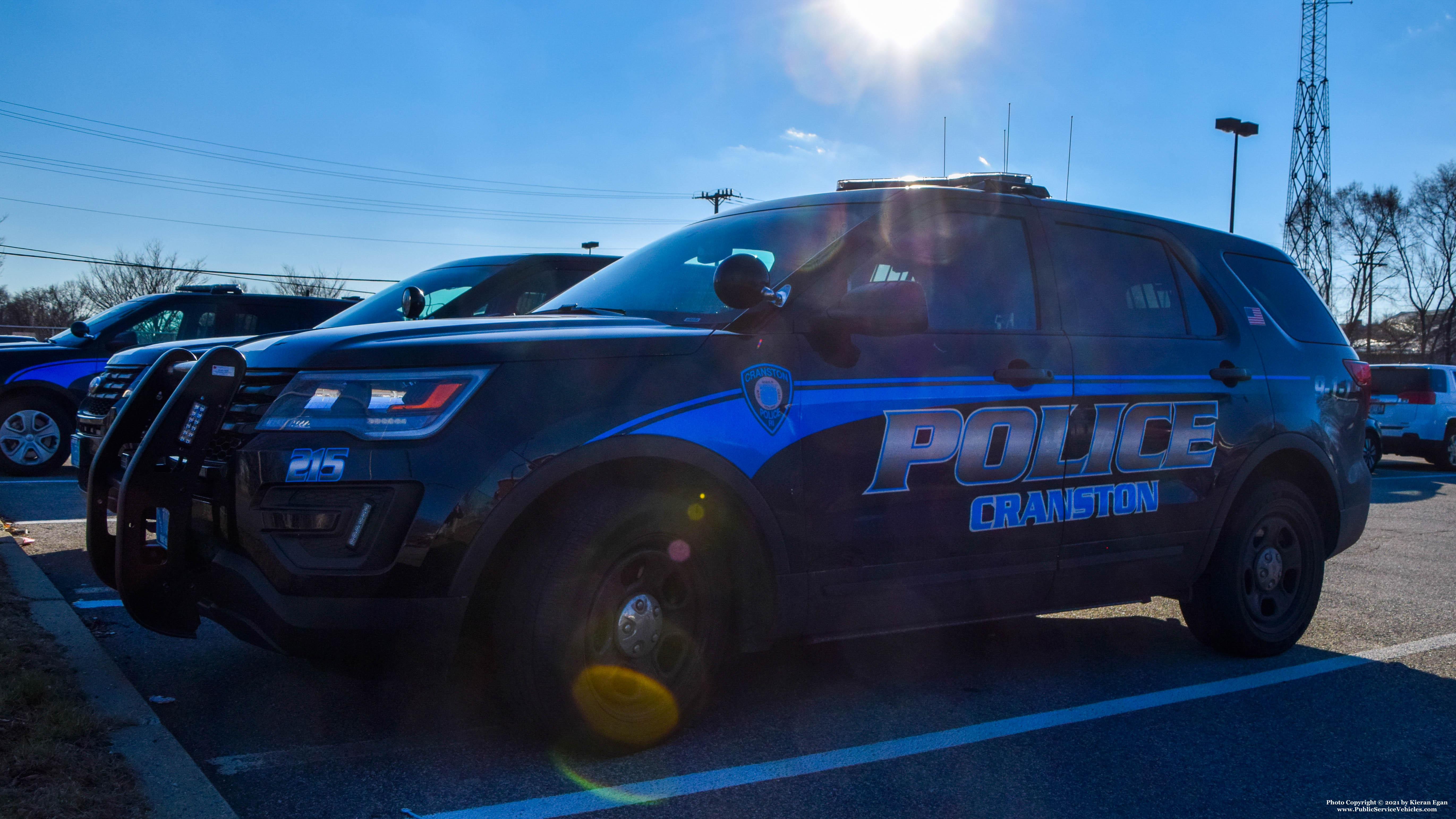 A photo  of Cranston Police
            Cruiser 215, a 2019 Ford Police Interceptor Utility             taken by Kieran Egan